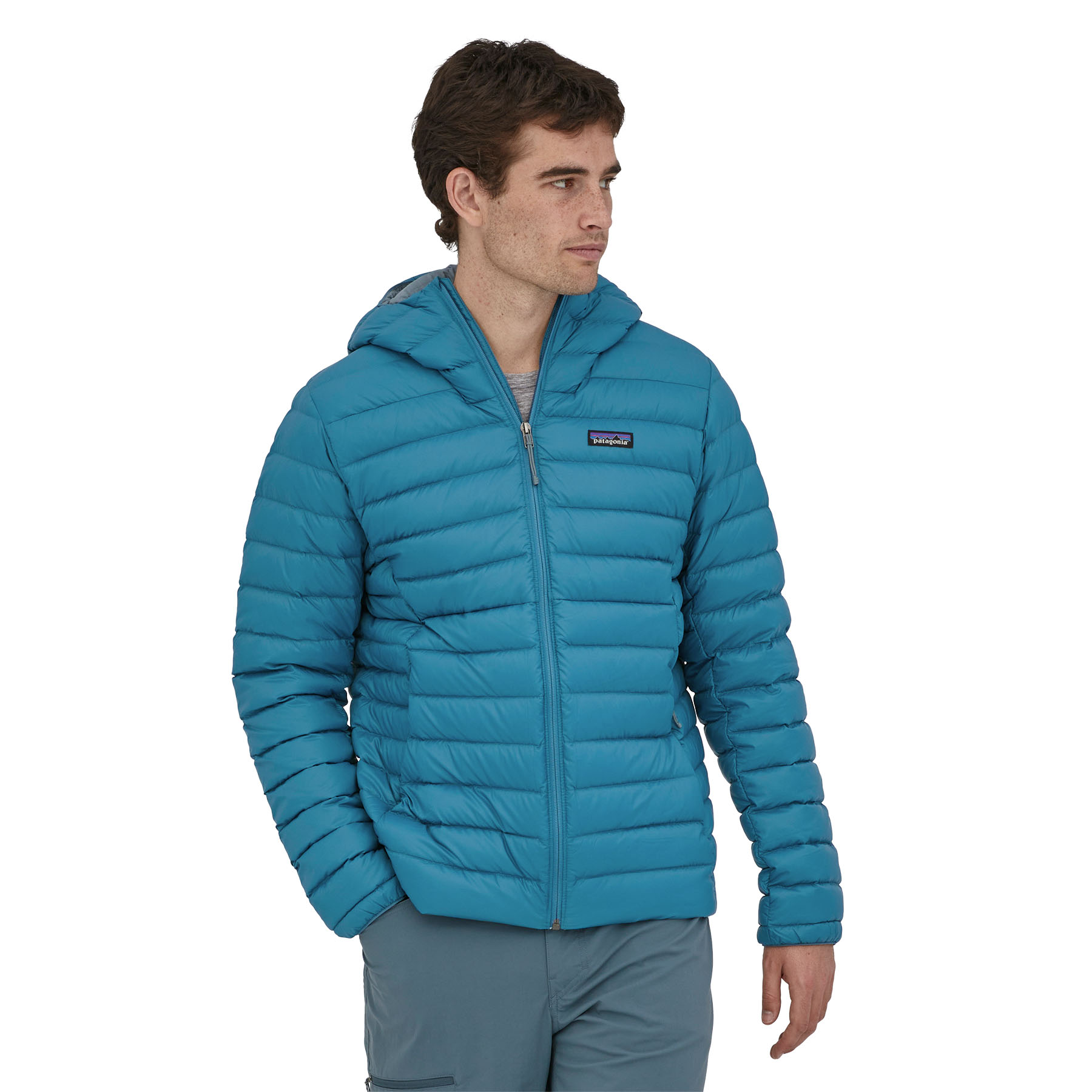 Patagonia Men's Down Sweater Hoody (wavy blue)