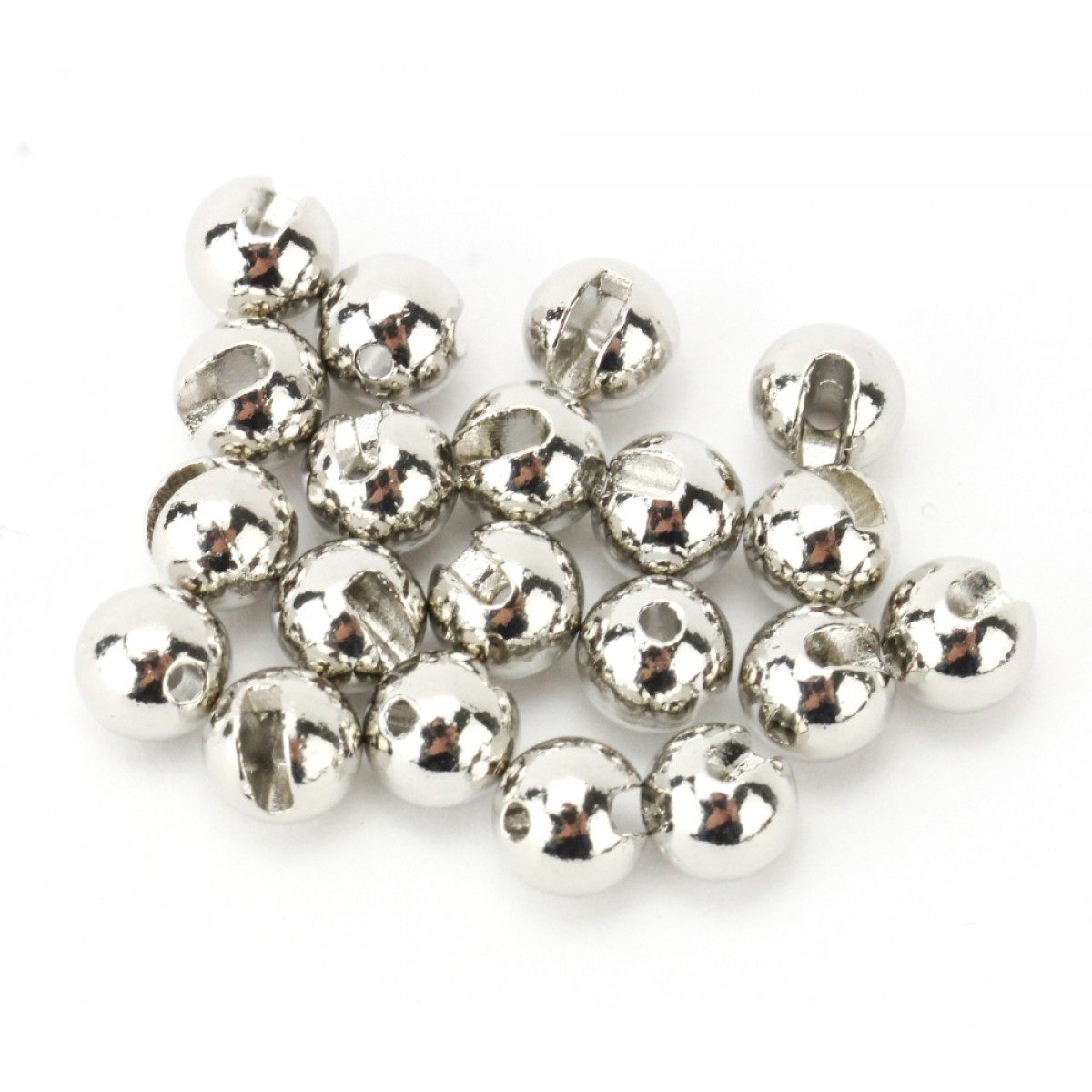 Slotted Tungsten Beads (silver)