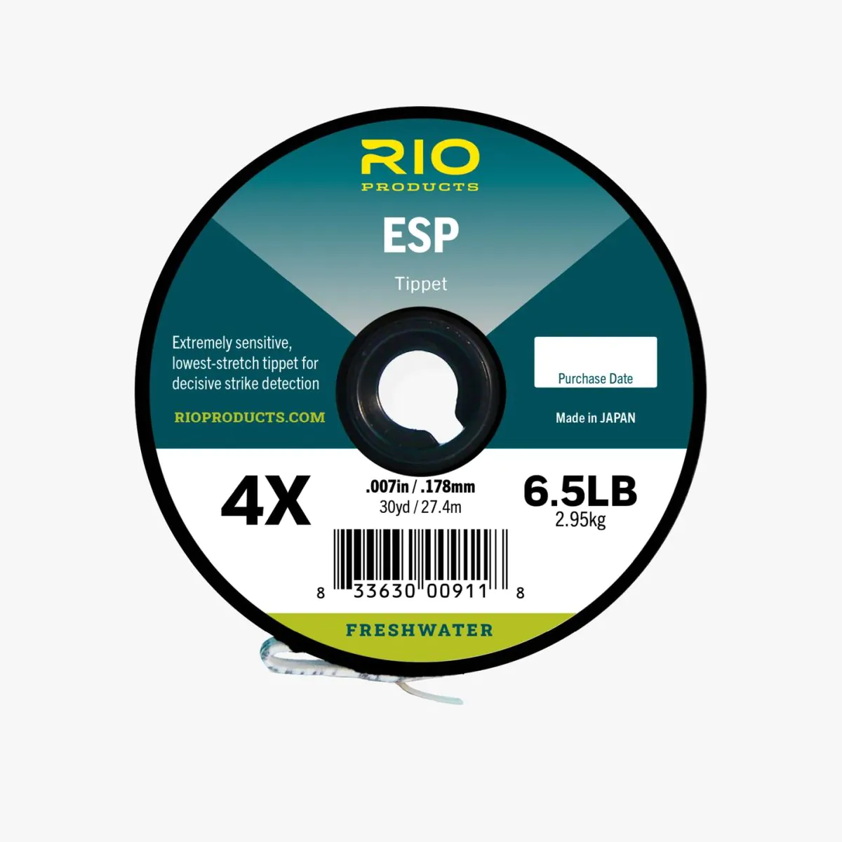 tippet, ESP, 4X, Frischwasser, Gewicht 6.5lb