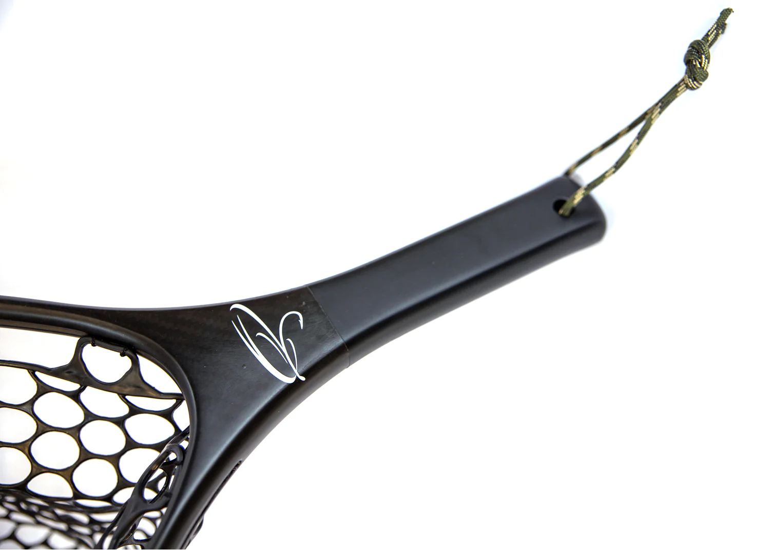 Lacrosse-Schläger, schwarzer Schläger, Netzbespannung, Griffband, Handschlaufe