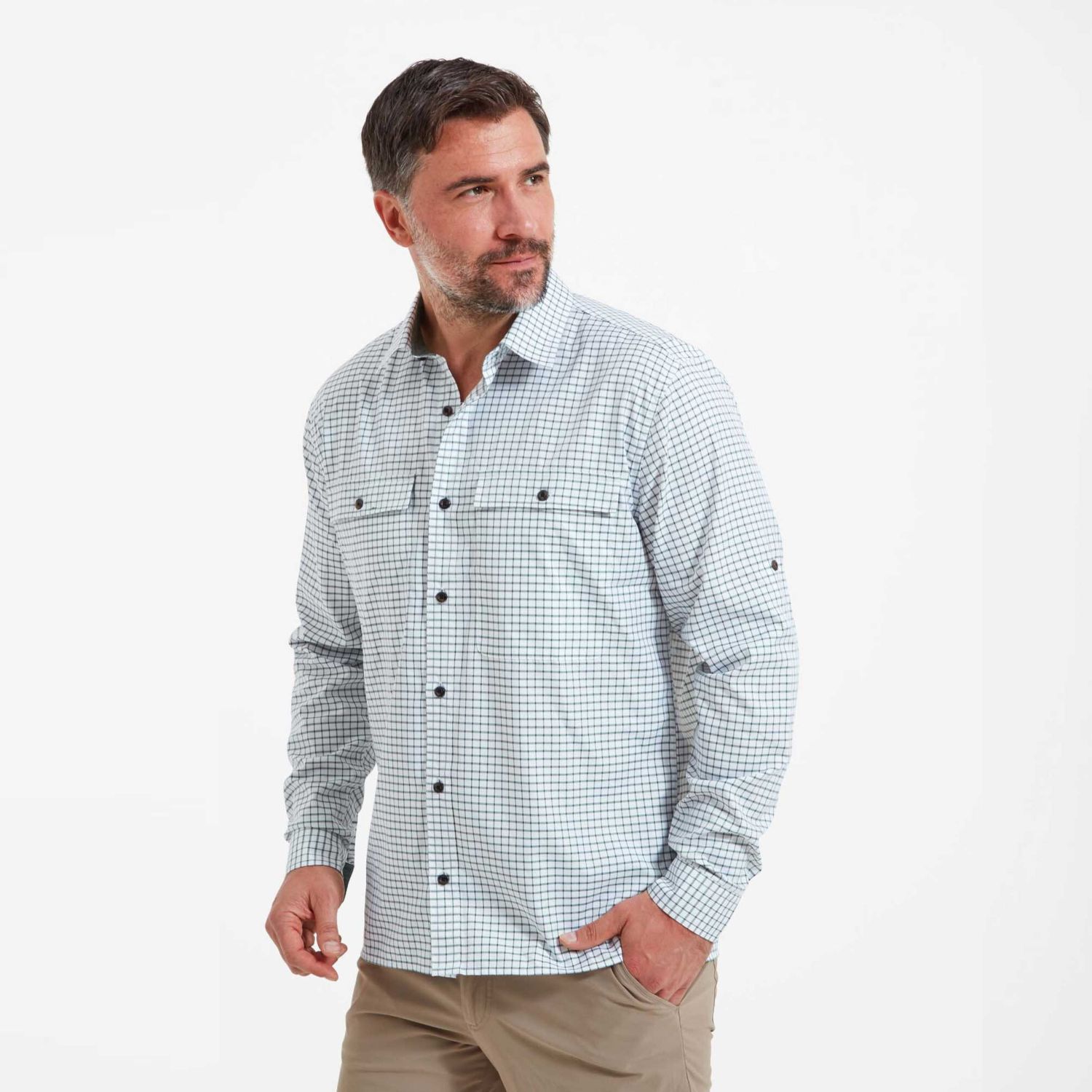 Findhorn Technical Fishing Shirt (dark olive check)