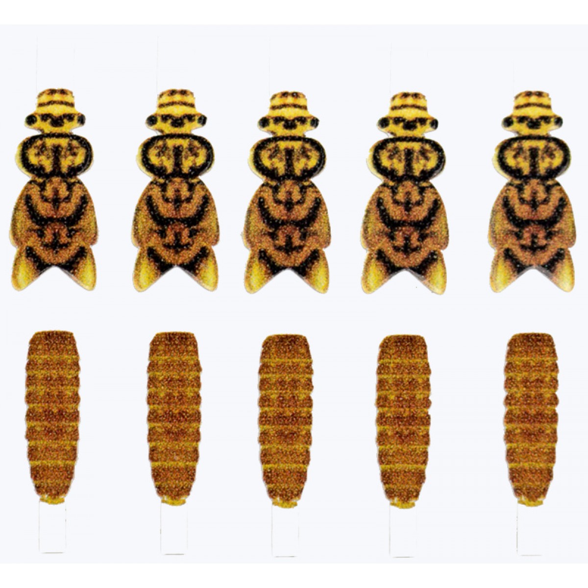Realistic Buds and Back Steinfliege (gold)