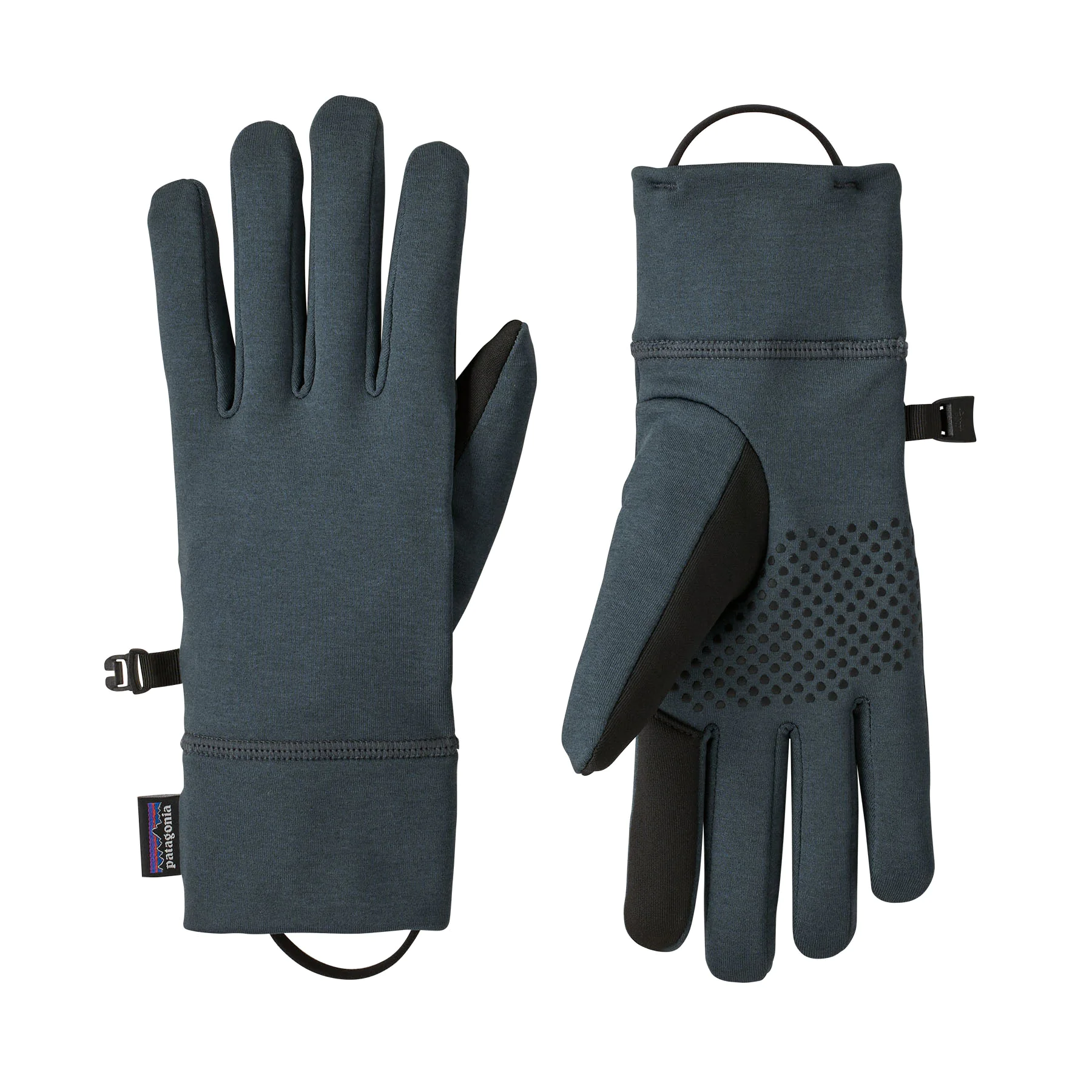 Fingerhandschuhe, Dunkelblau, Stretchmaterial, Silikon-Griffpunkte, Verstellbarer Riemen