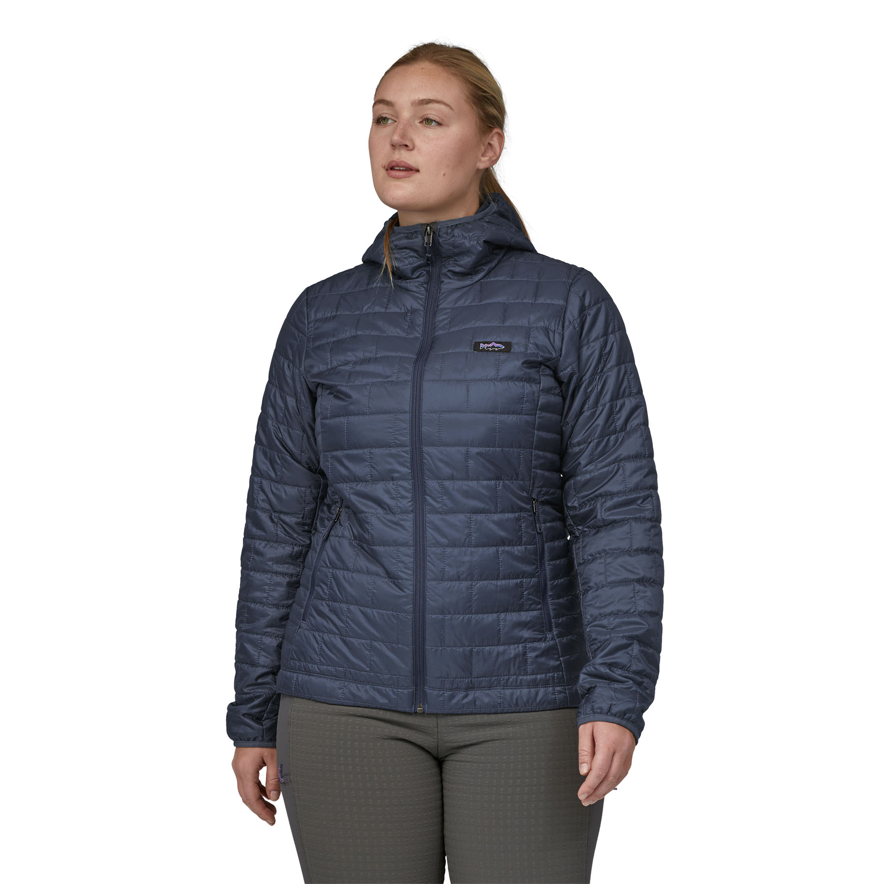 Women's Nano Puff Fitz Roy Trout Hoody (smolder blue)