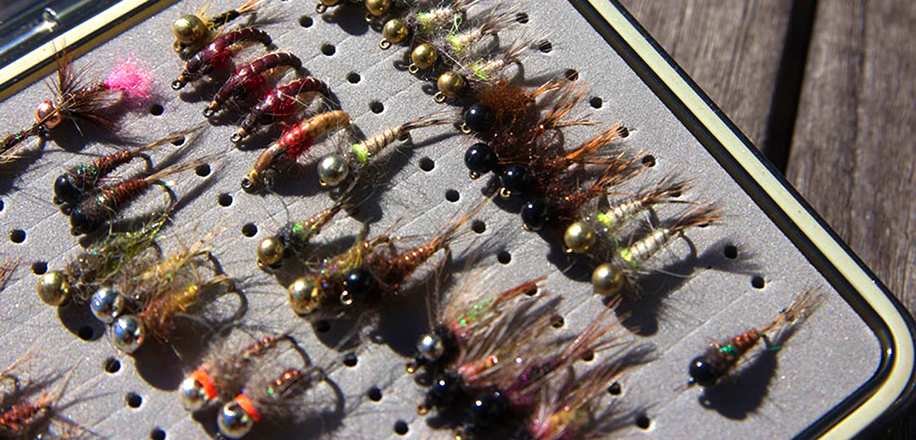 Erfolgreichen Tungsten Nymphen in Fliegenbox Erfolgreichen Tungsten Nymphen in Fliegenbox