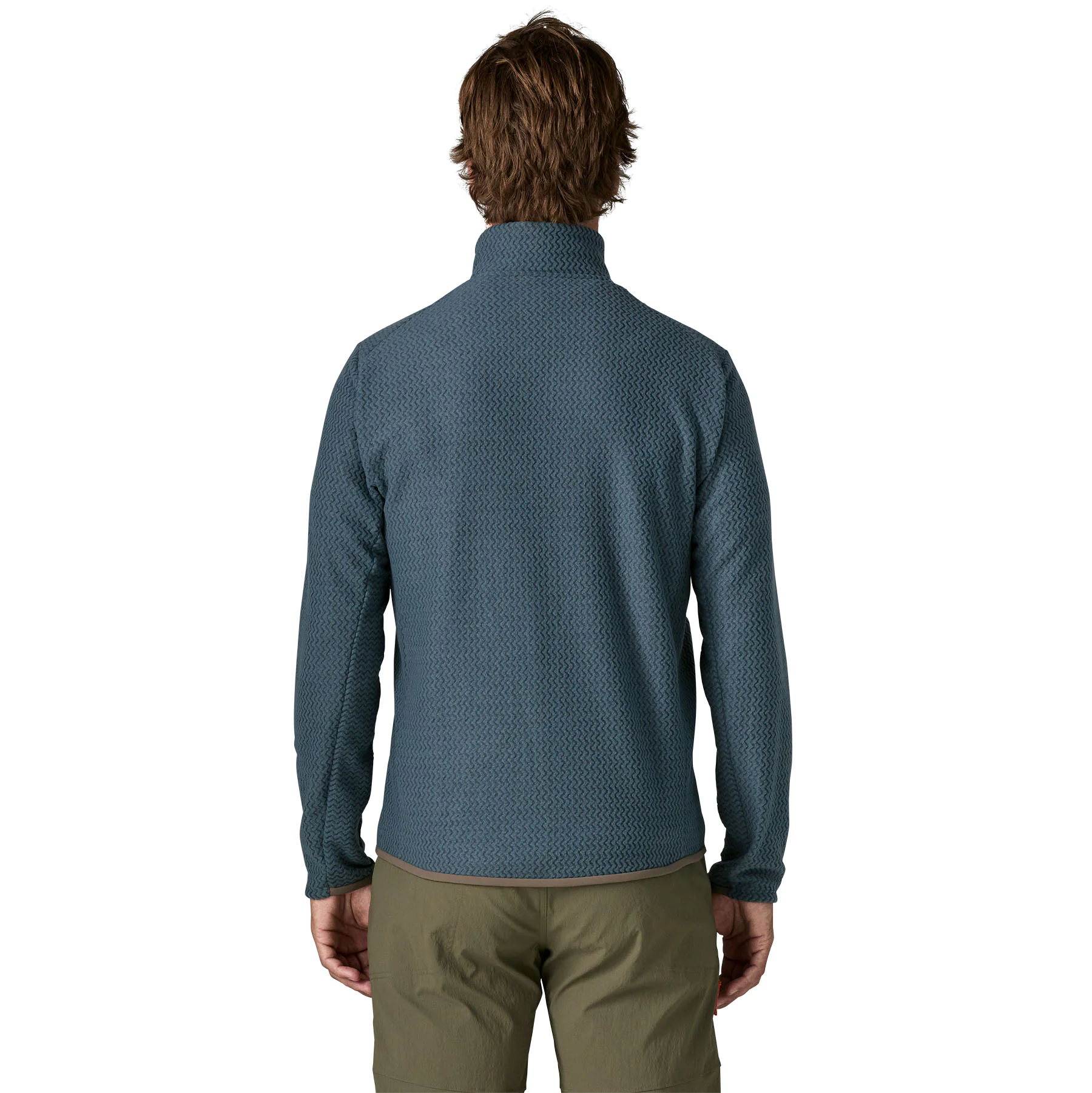 Herrenpullover, Stehkragen, Langarm, Blaugrün, Strukturmuster