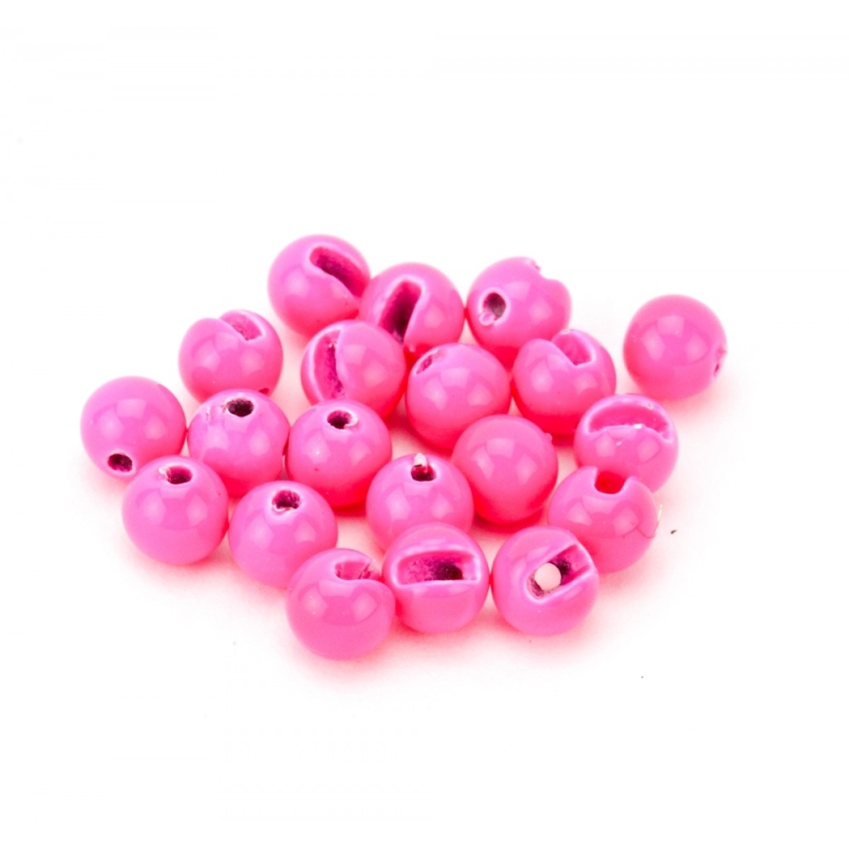 Slotted Tungsten Beads (fluoro-pink)