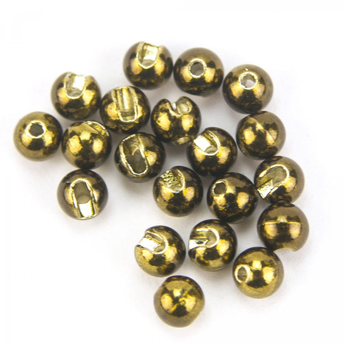Slotted Tungsten Beads (metallic olive)