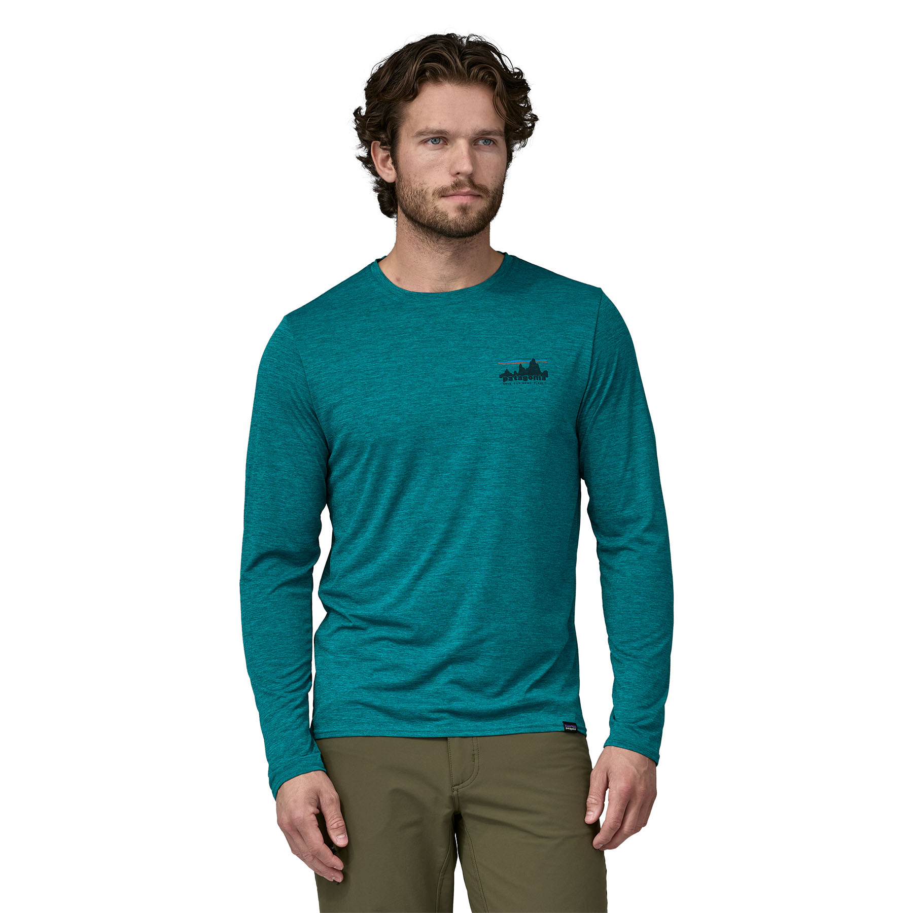 Men's L/S Cap Cool Daily Graphic Shirt (Belay Blue X-Dye)