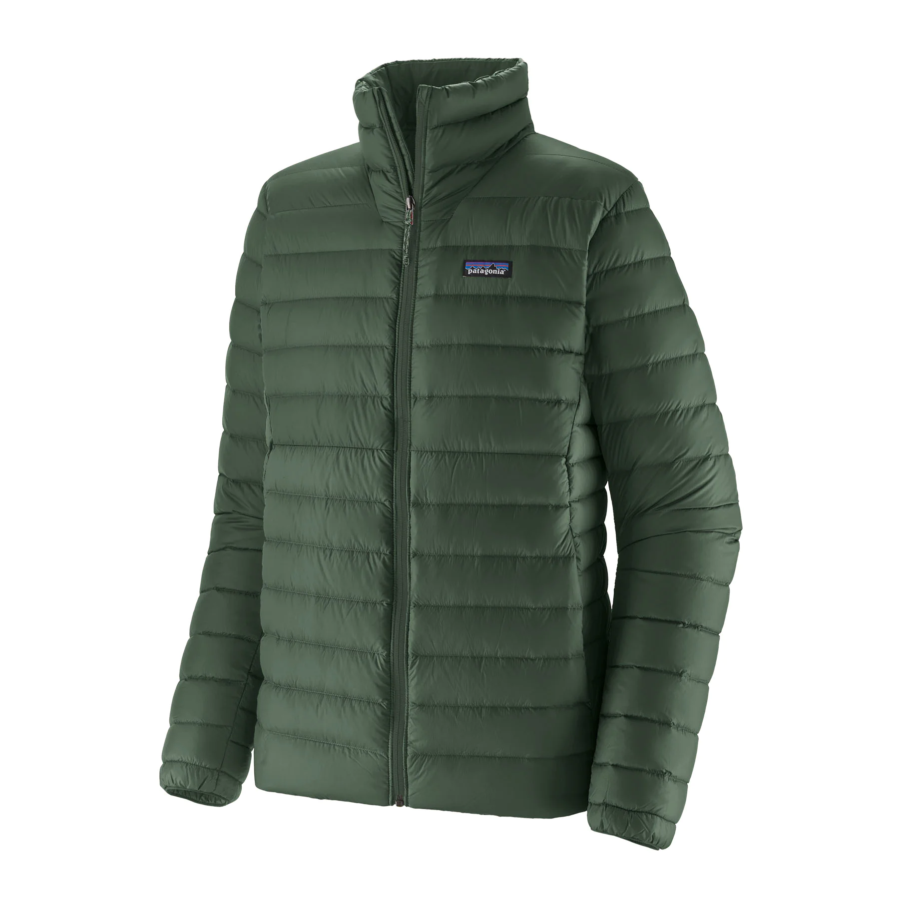 Pufferjacke, Damen, Grün, Stehkragen, Reißverschluss