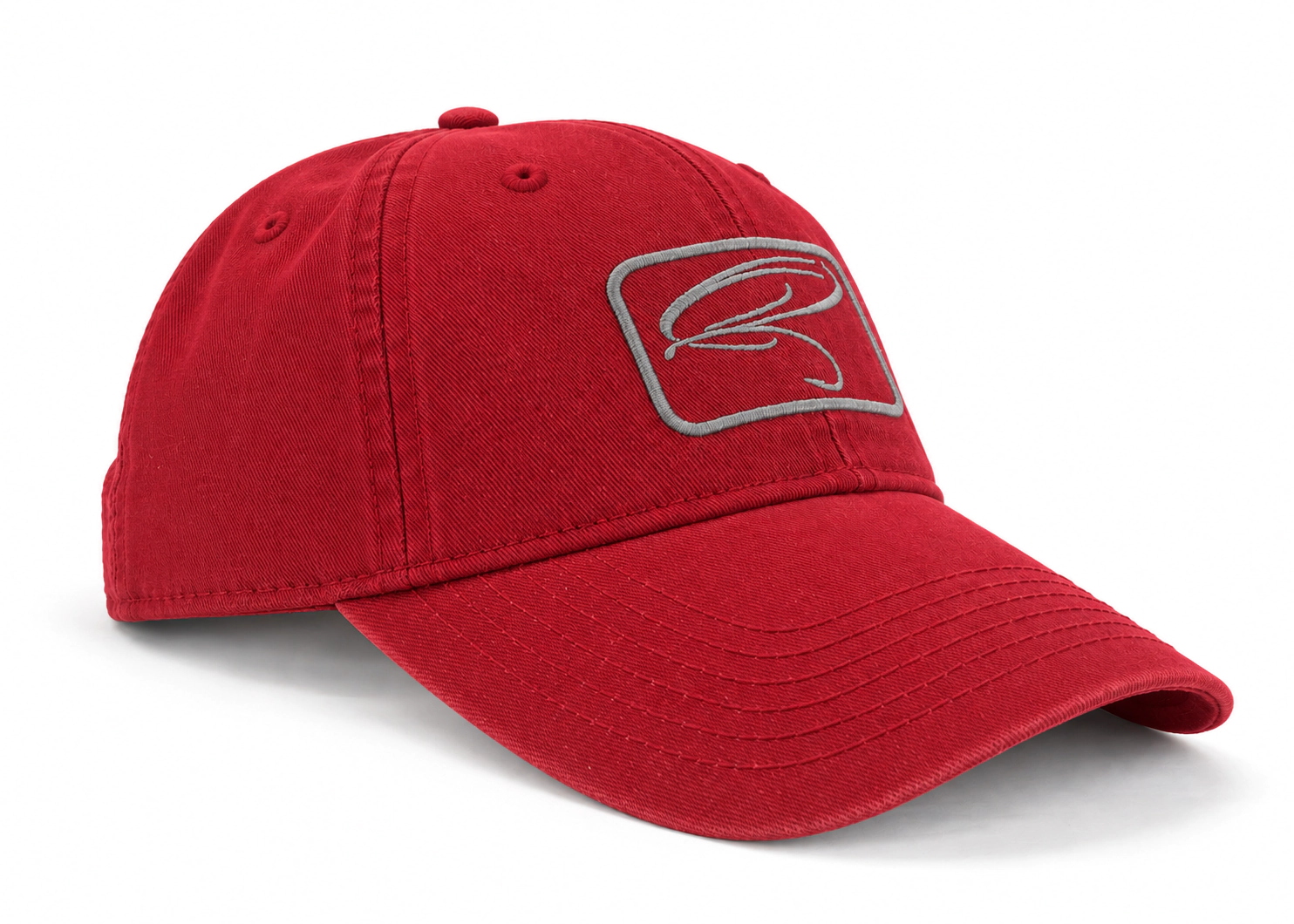 Baseballkappe, rote Cap, stickerei Patch, gebogter Schirm, sechs Panelen