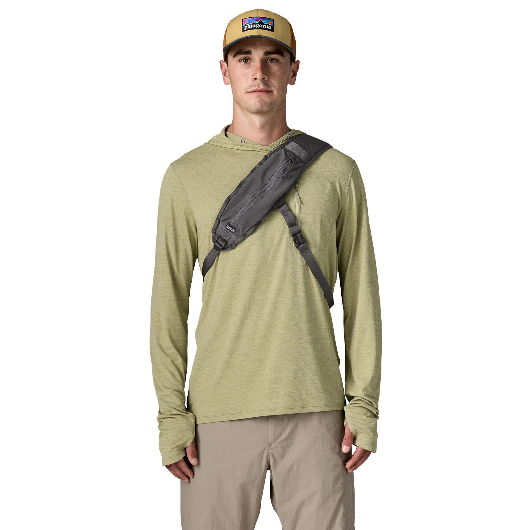 Halterrossen-Tasche, Umhängetasche, Gürteltasche, Oberteil-langarm, Cap