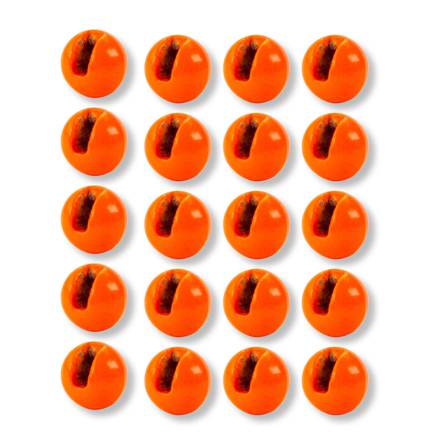 Slotted Tungsten Beads (fluoro-orange)