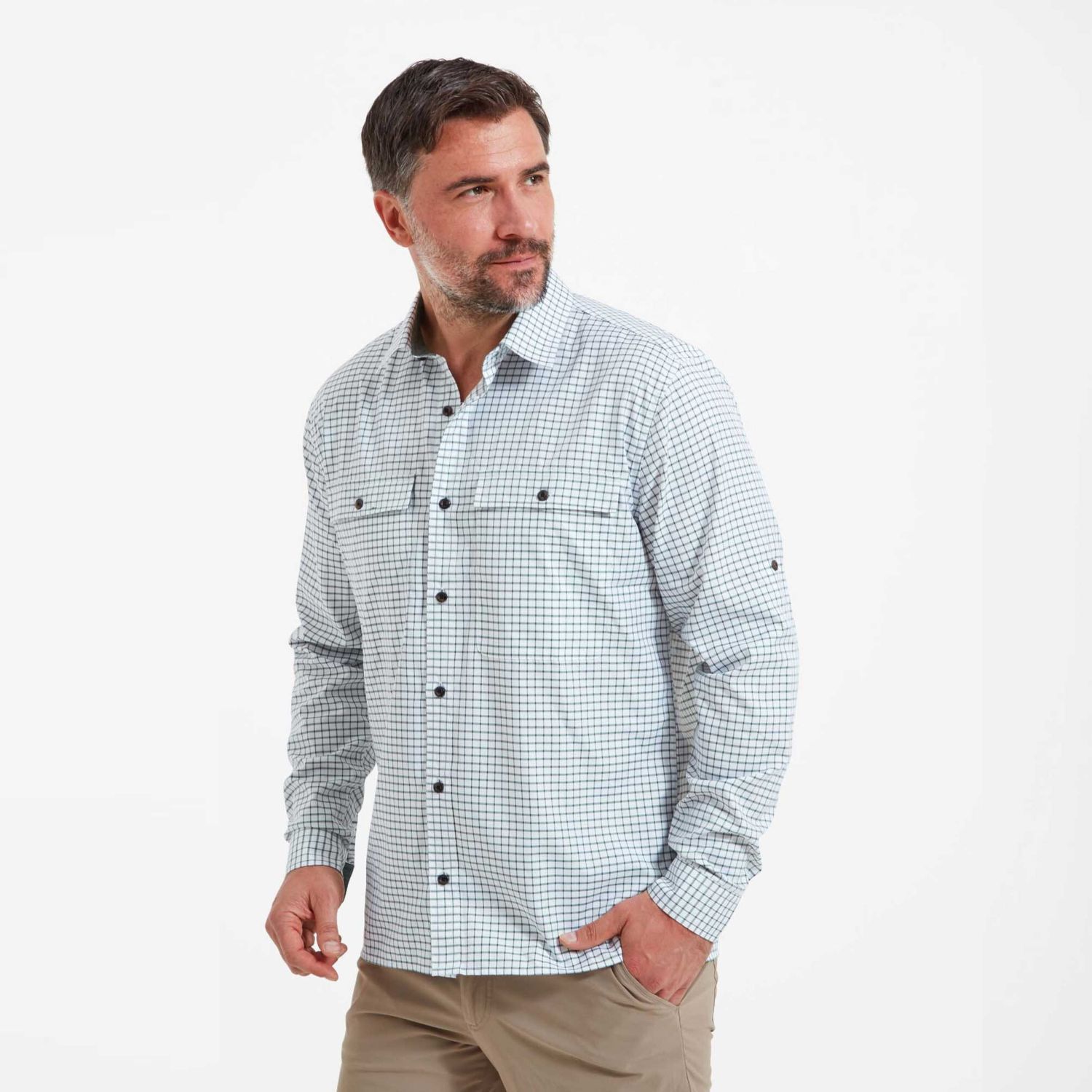 Findhorn Technical Fishing Shirt (mykonos blue check)