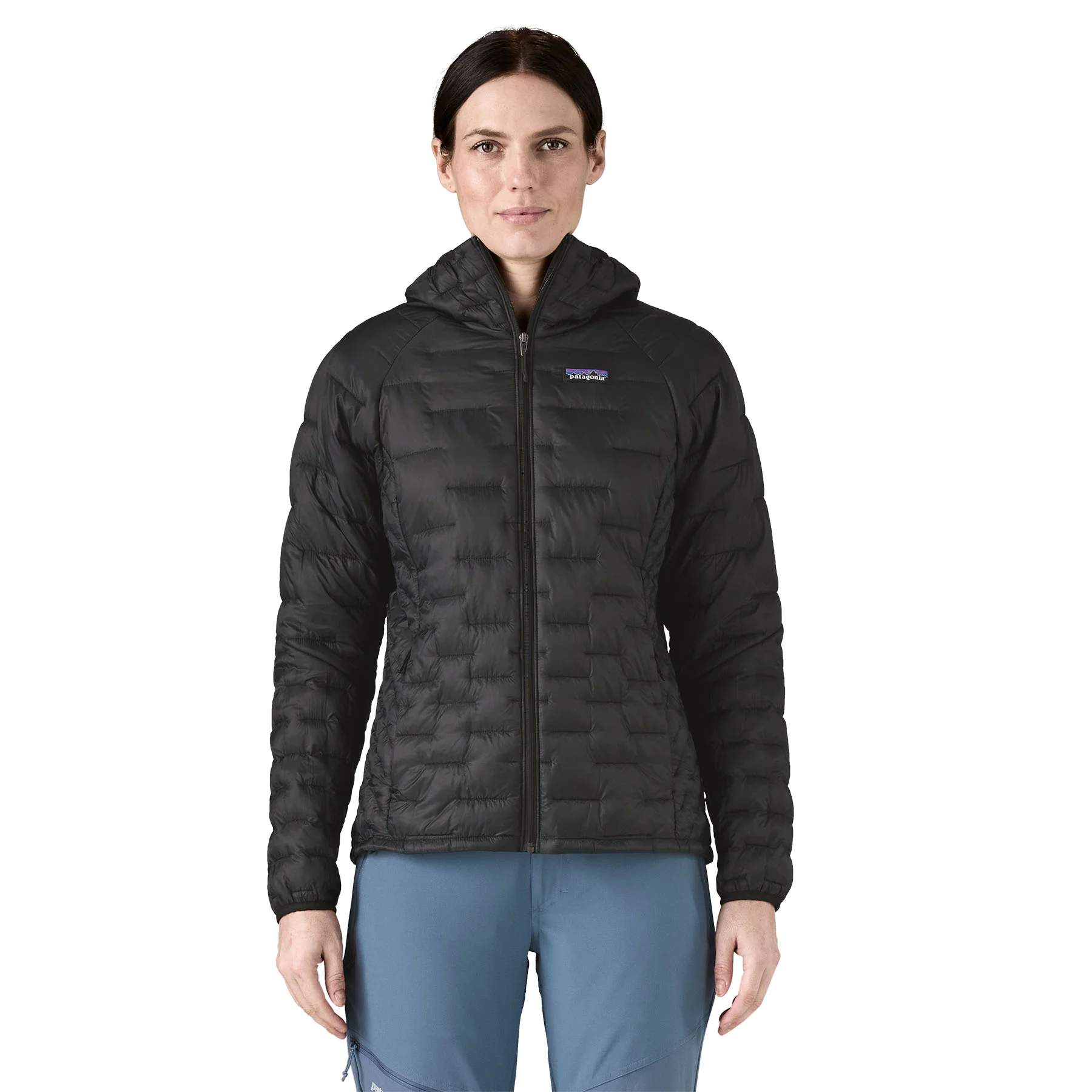 Womens Micro Puff Hoody (black)