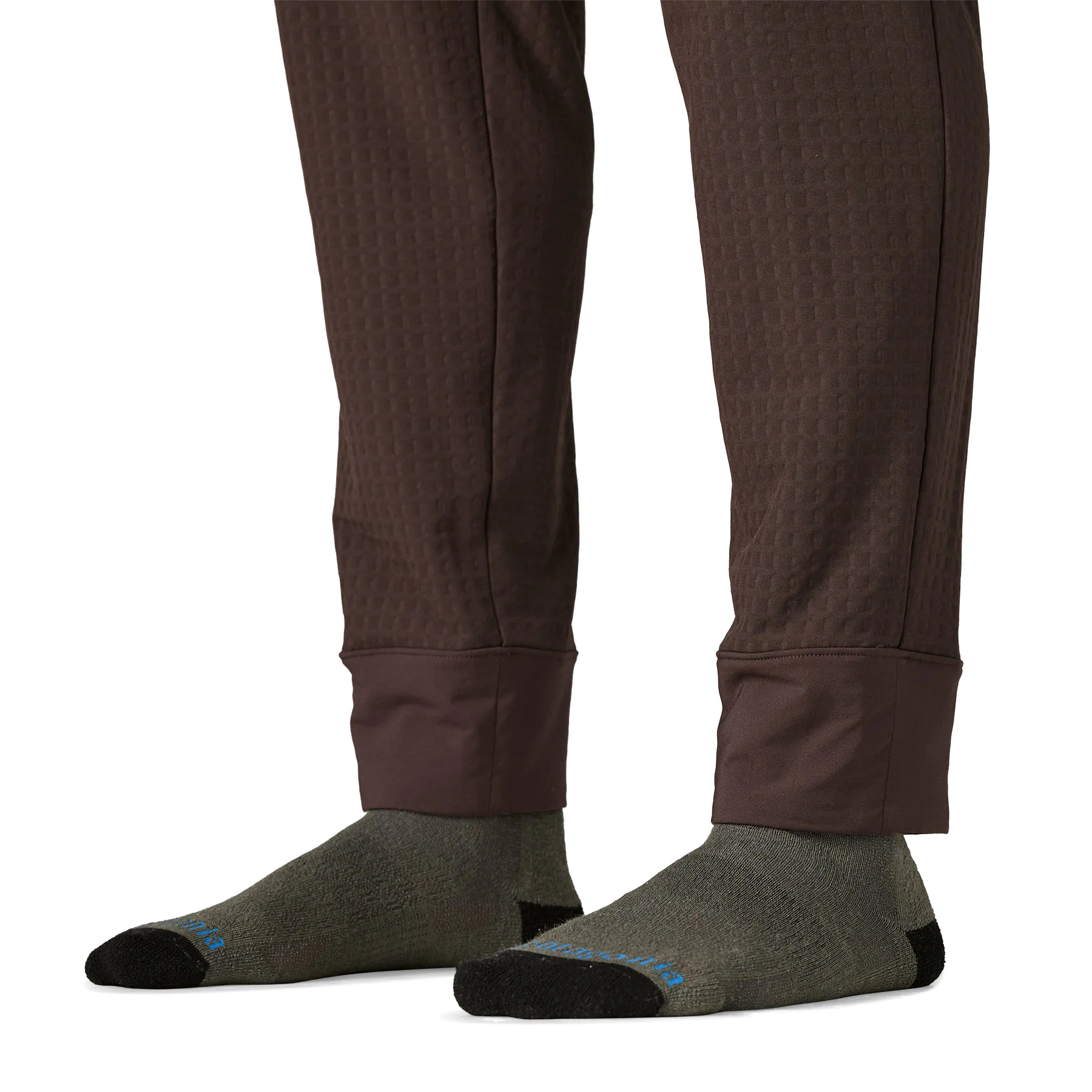 leggings, braun, texturiert, socken, fußbereich