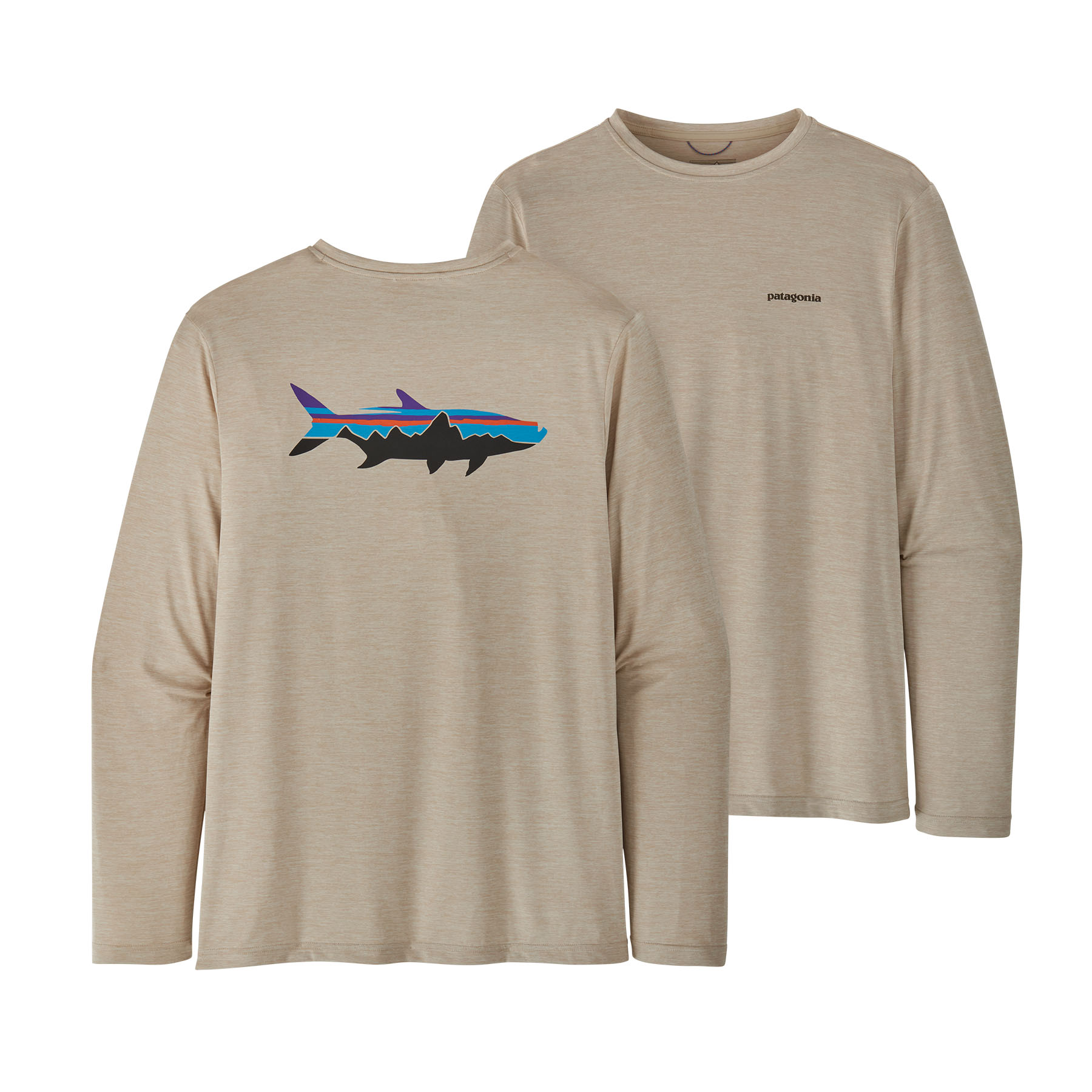 Longsleeve Cap Cool Daily Fish Graphic Shirt (Fitz Roy Tarpon: pumice)