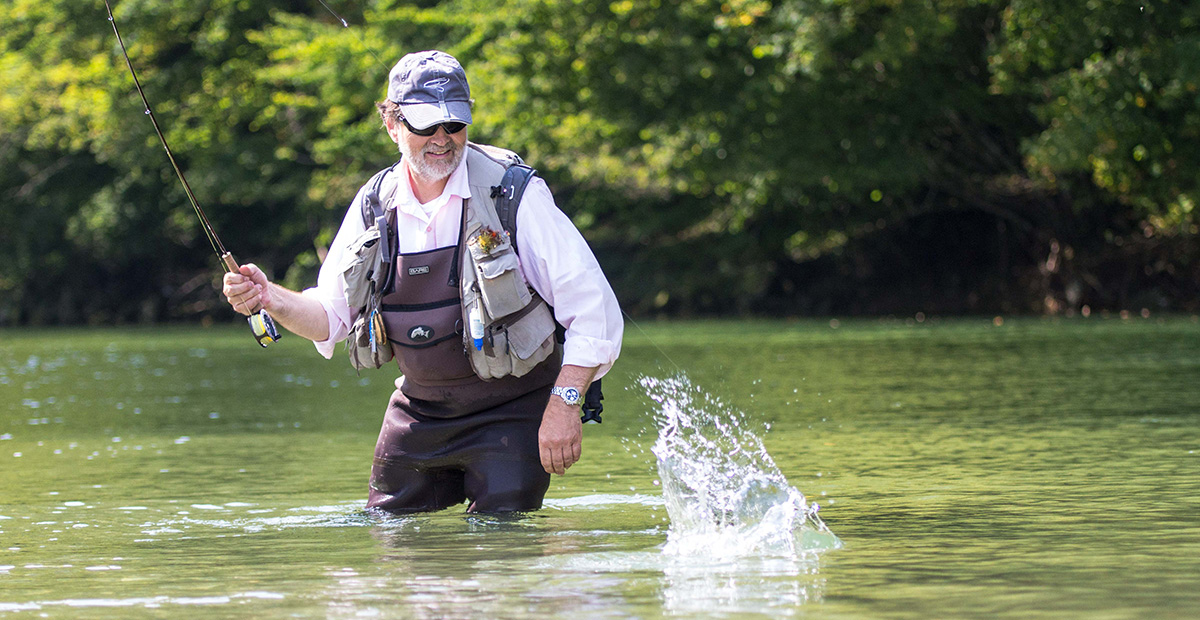 Rudi Heger Fliegenfischen Deutsche Traun traditionell Rudi Heger Fliegenfischen Deutsche Traun traditionell