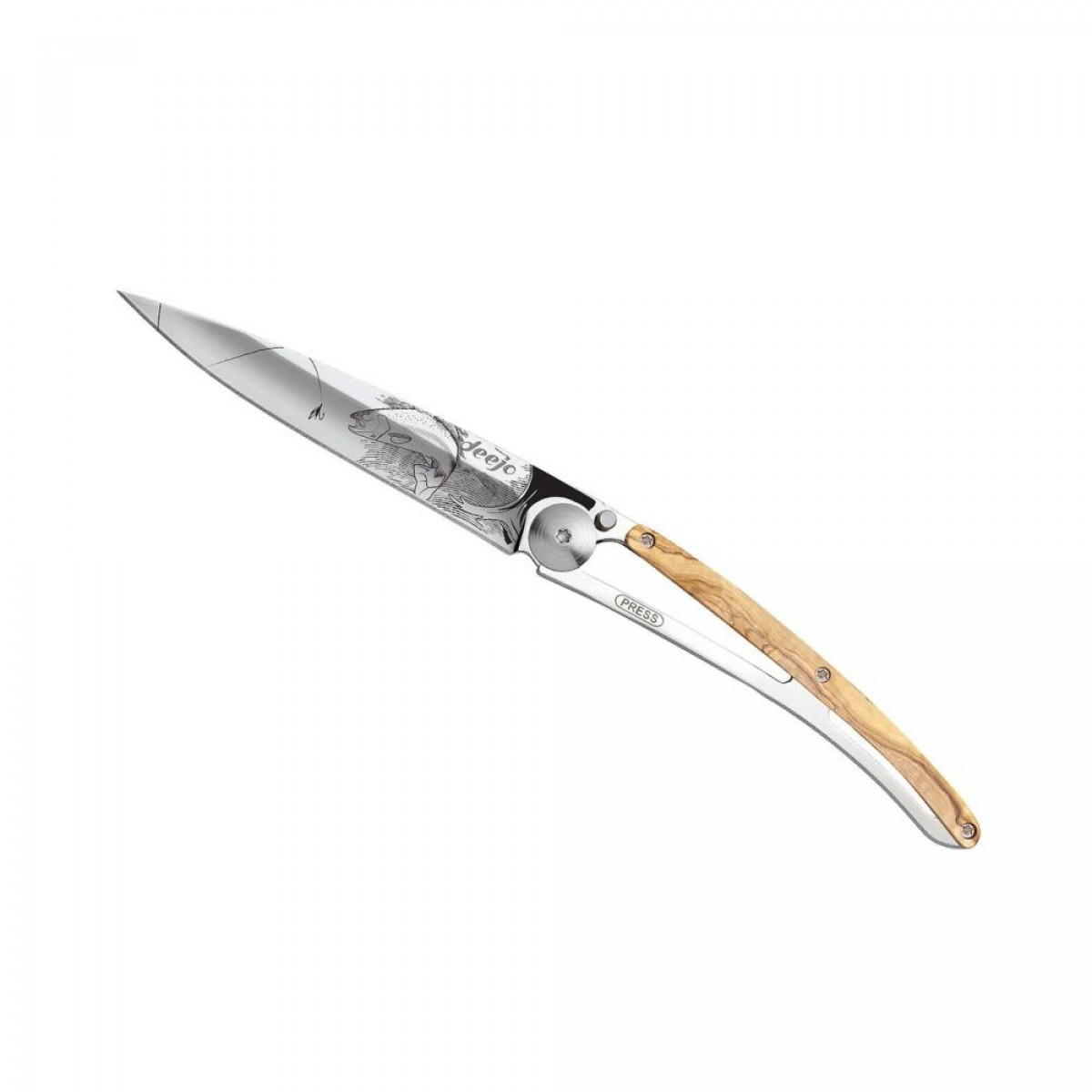 37g Olivenholz, Tattoo "Forelle", Taschenmesser 37g Olivenholz, Tattoo "Forelle", Taschenmesser