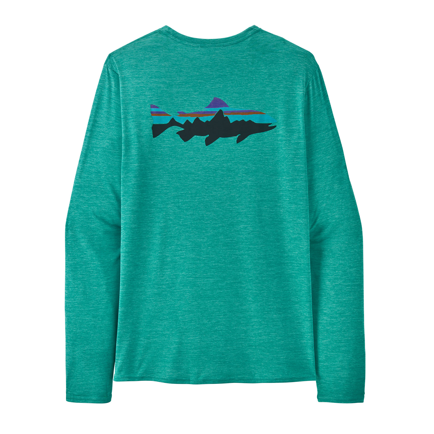M's L/S Cap Cool Daily Fish Graphic Shirt (Fitz Roy Trout: Subtidal Blue)