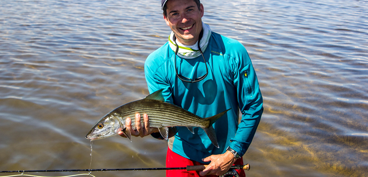 Fliegenfischen auf Bonefish. Ralf in Kuba. 