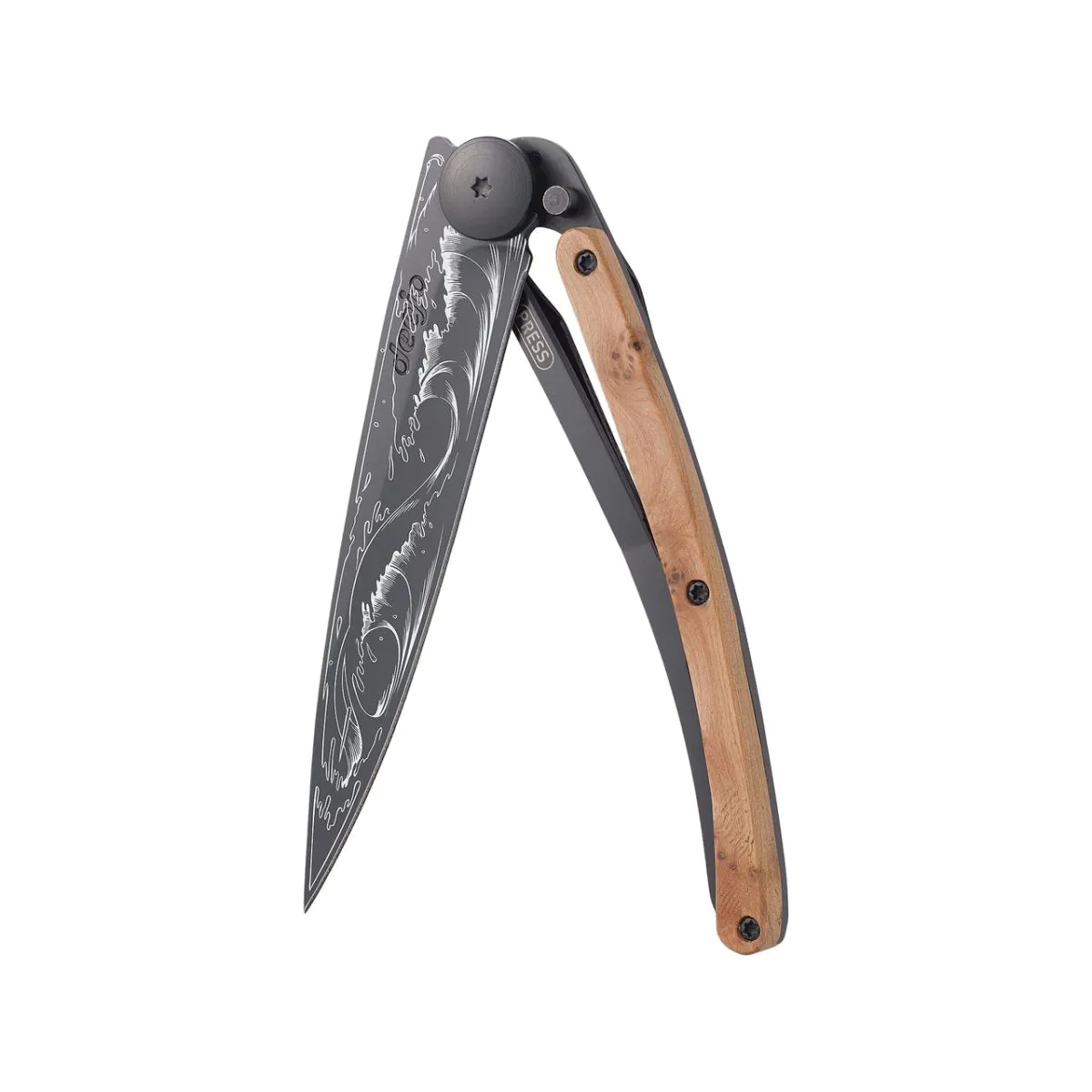 37g Wachholderholz,Tattoo "Welle", Taschenmesser 37g Wachholderholz,Tattoo "Welle", Taschenmesser