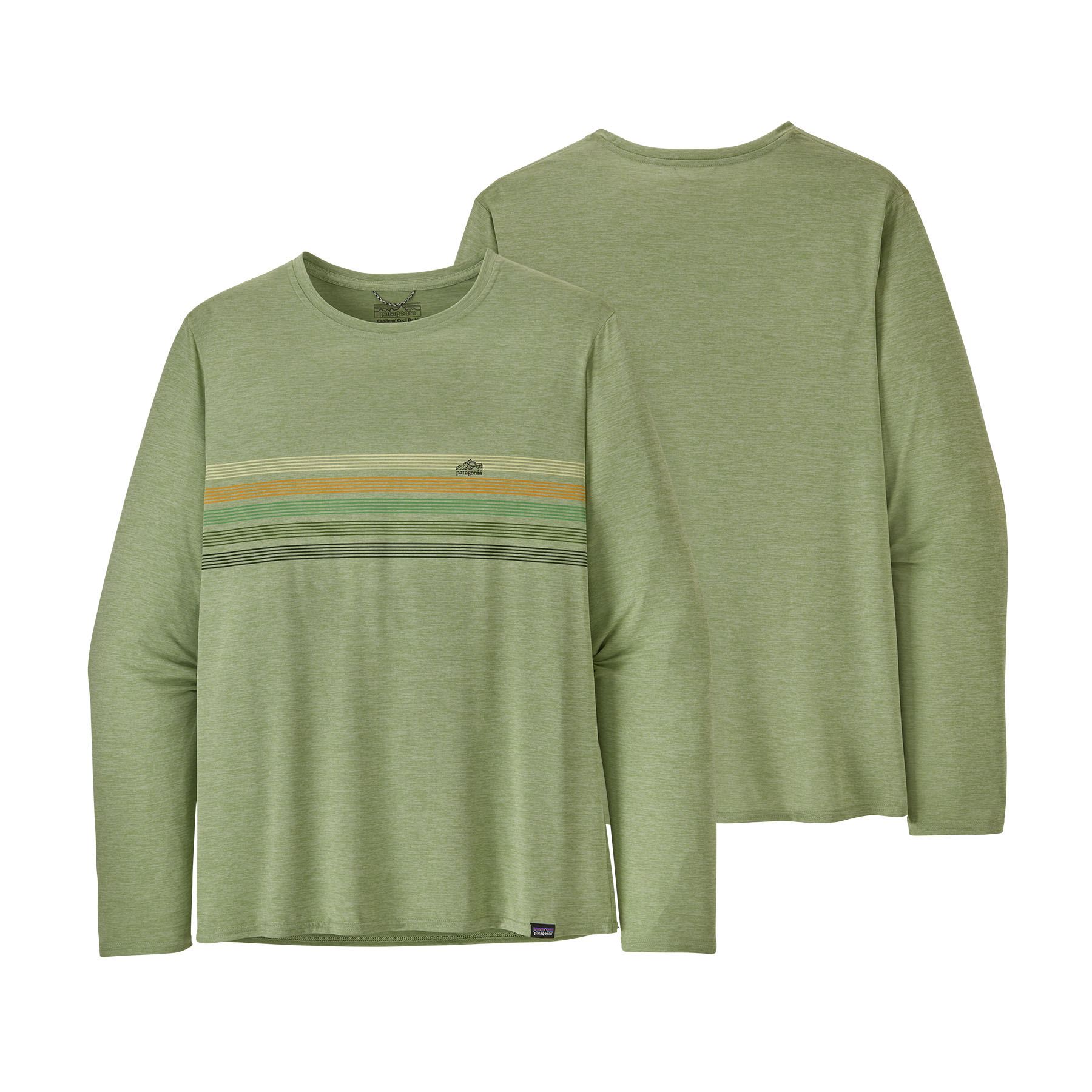 Men's L/S Cap Cool Daily Graphic Shirt (salvia green)