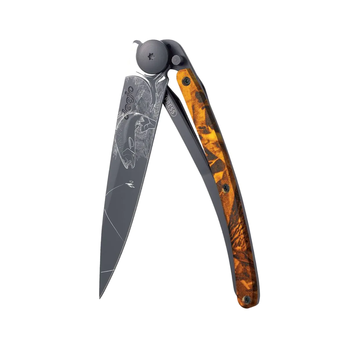 37g Camo Orange, Tattoo "Forelle", Taschenmesser 37g Camo Orange, Tattoo "Forelle", Taschenmesser