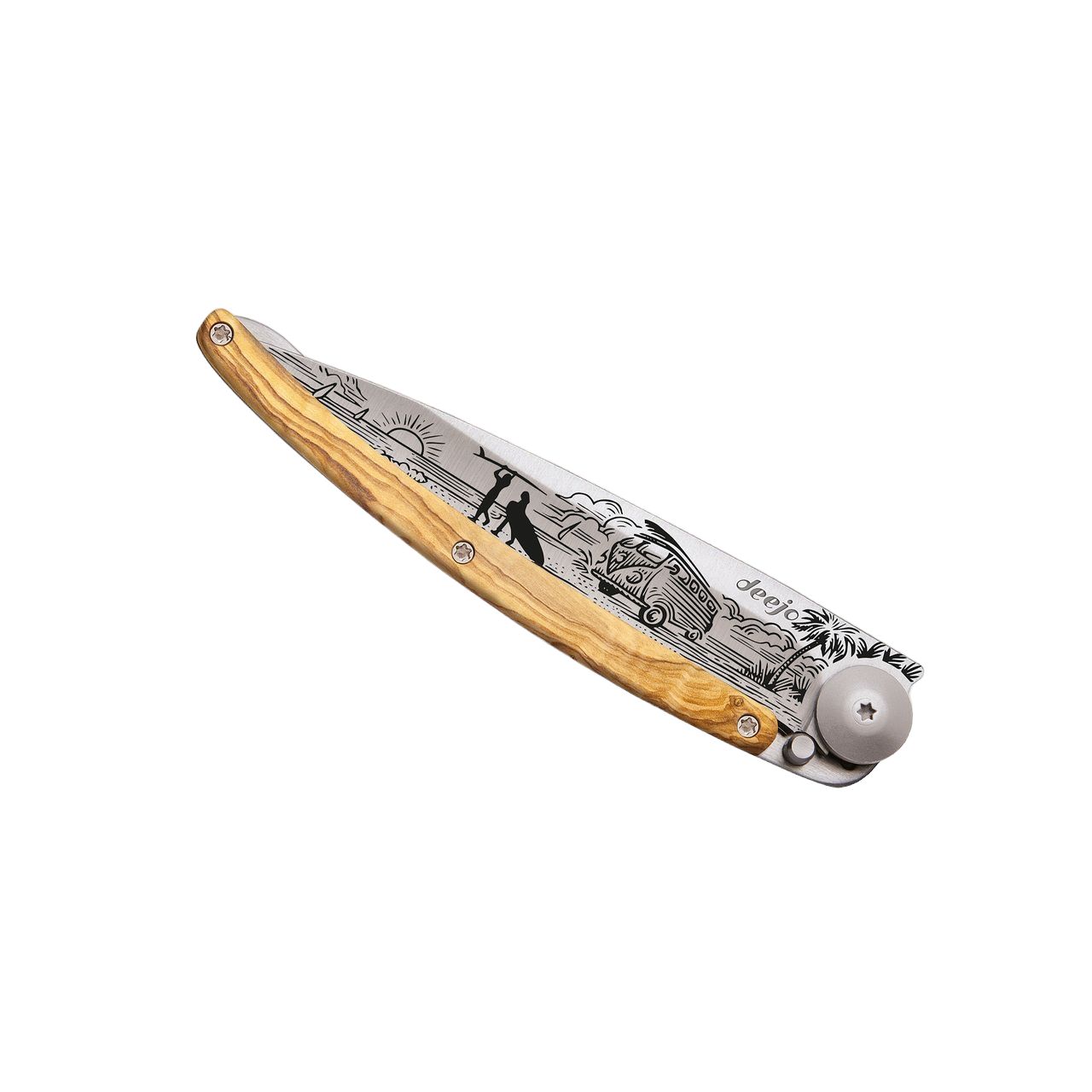 37g Olivenholz, Tattoo "Van Life", Taschenmesser 37g Olivenholz, Tattoo "Van Life", Taschenmesser