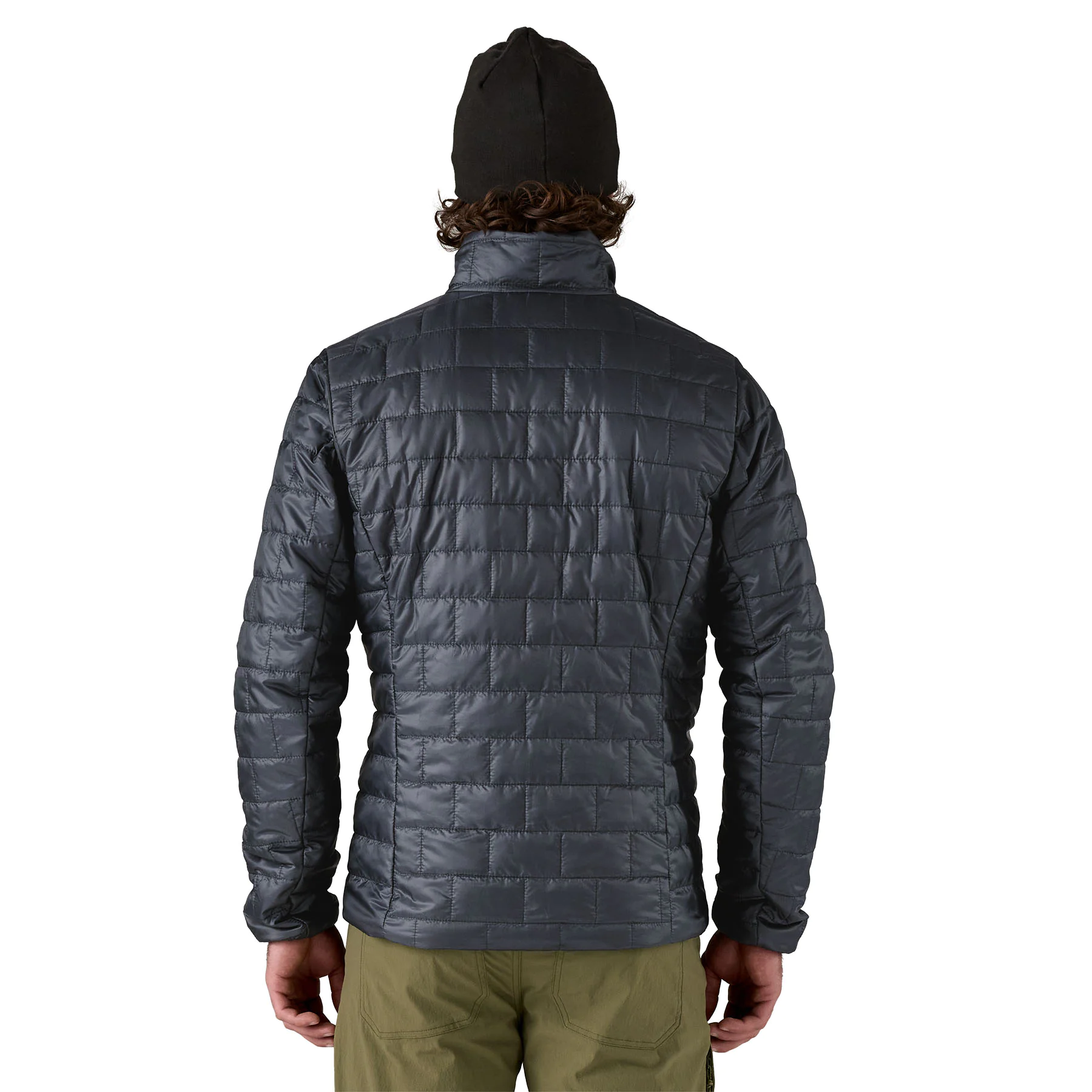 Pufferjacke, Gesteppte Jacke, Lange Ärmel, Stehkragen, Dunkelgrau
