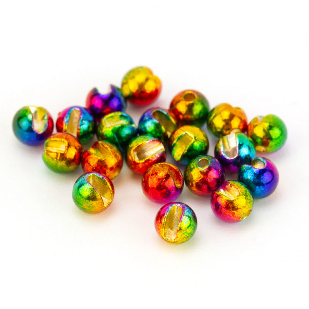 Slotted Tungsten Beads (metallic rainbow)