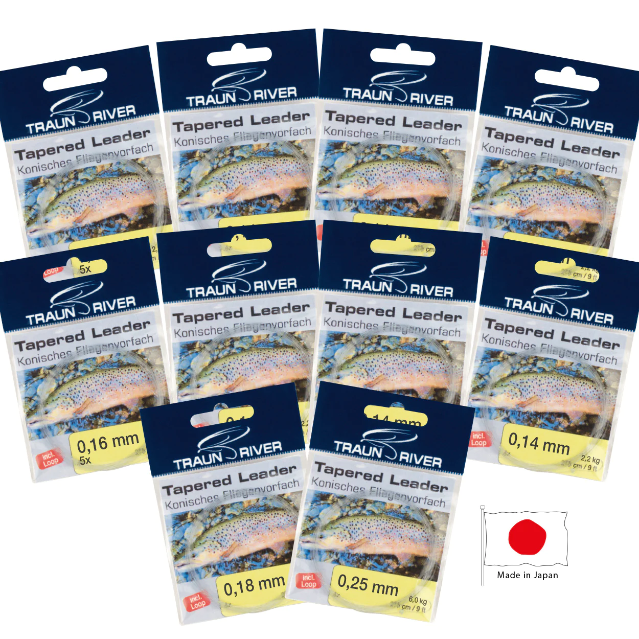 10er Pack - konisch gezogenes Vorfach (275cm) 10er Pack - konisch gezogenes Vorfach (275cm)