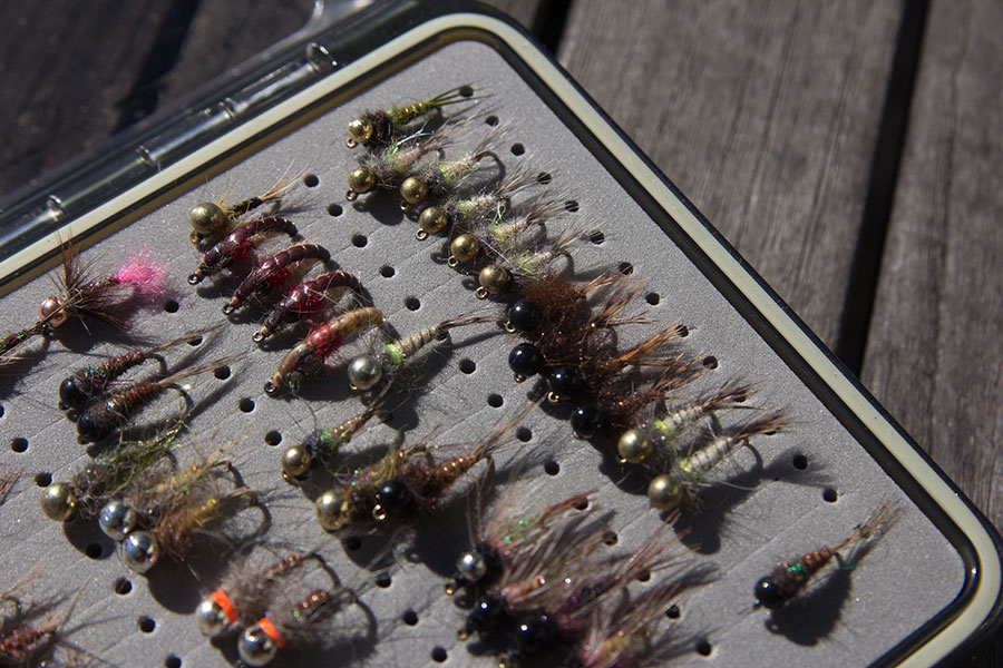 Erfolgreichen Tungsten Nymphen in Fliegenbox Erfolgreichen Tungsten Nymphen in Fliegenbox