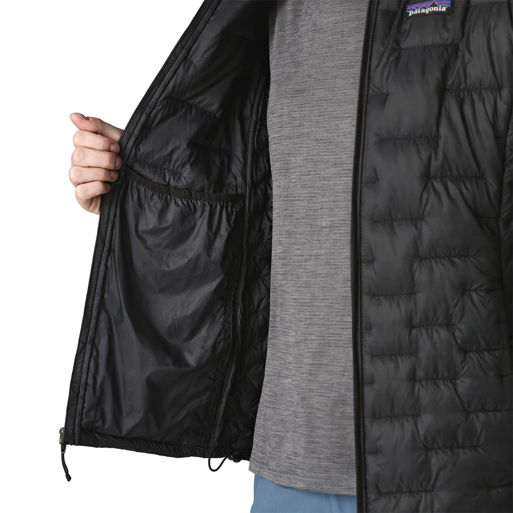 Womens Micro Puff Hoody (black)