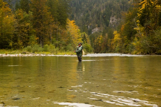Beim Fliegenfischen im Herbst an der steirischen Salza von Rudi Heger Beim Fliegenfischen im Herbst an der steirischen Salza von Rudi Heger
