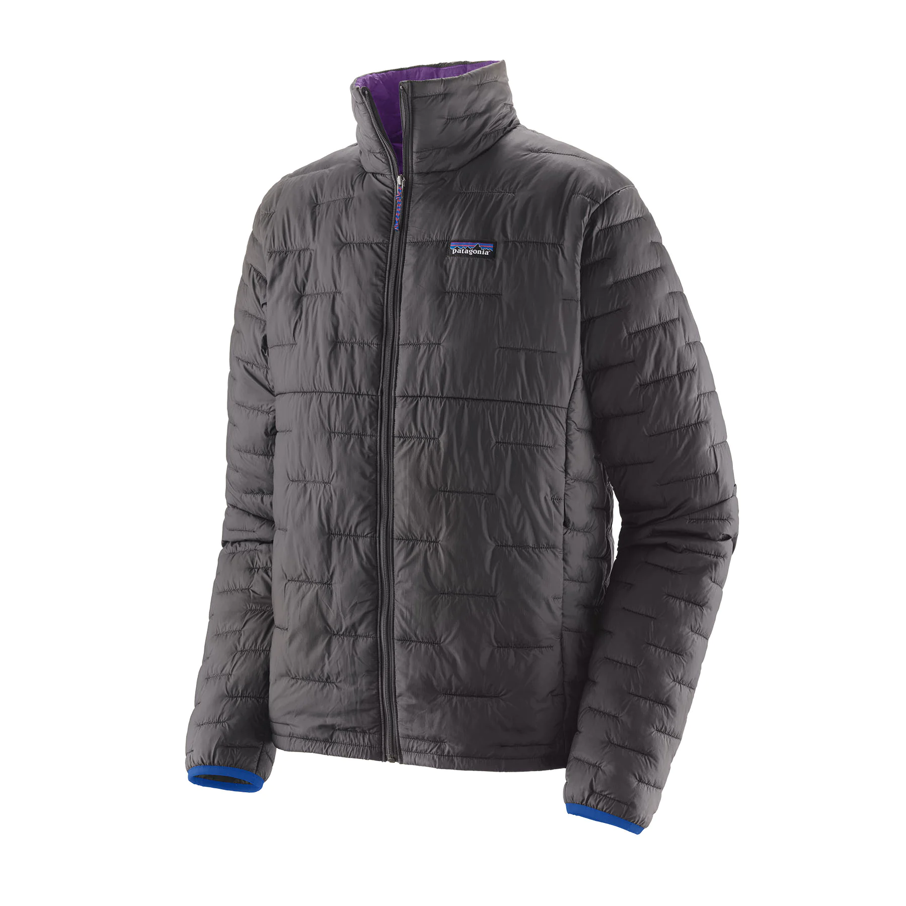 Daunenjacke, Pufferjacke, Reißverschluss, grau, Patagonia-Logo