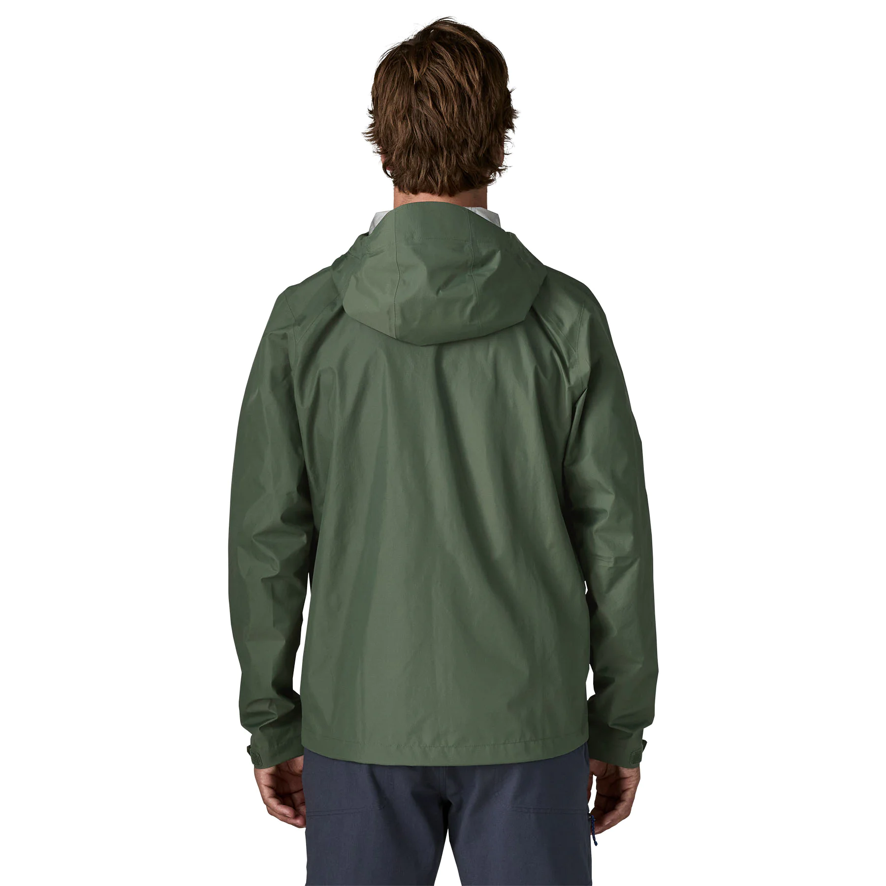 Herrenjacke, Regenjacke, Kapuze, Olivgrün, Einfarbig