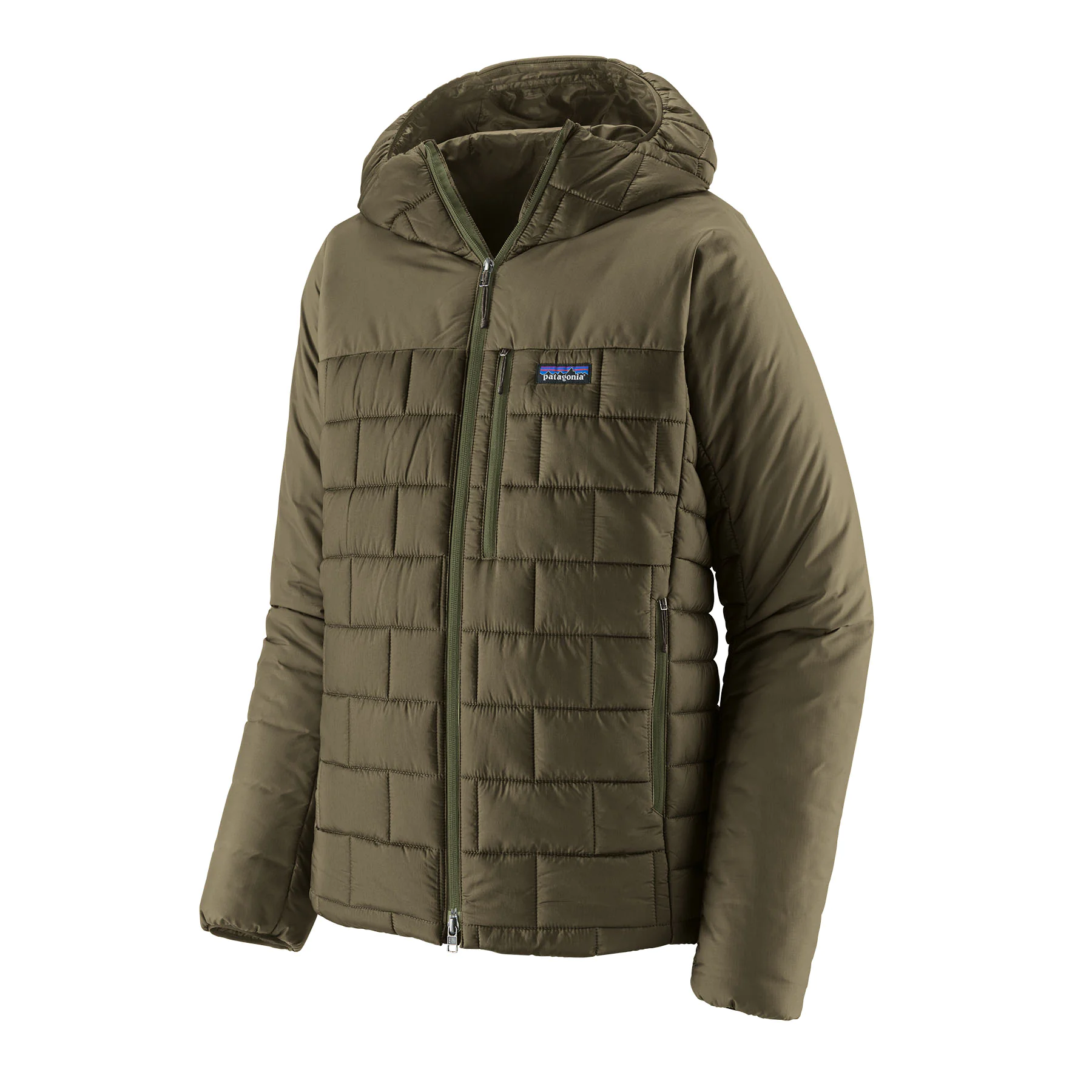 jacke, Puffer, mitKapuze, olive, Reißverschluss
