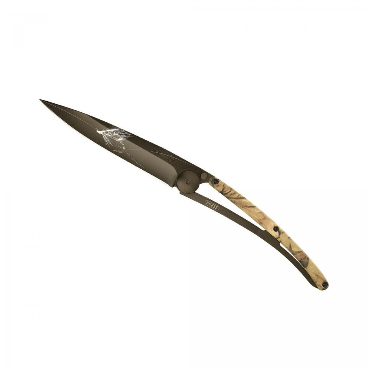 37g Braun Camo, Tattoo "Silver Wilkinson Fliege", Taschenmesser 37g Braun Camo, Tattoo "Silver Wilkinson Fliege", Taschenmesser