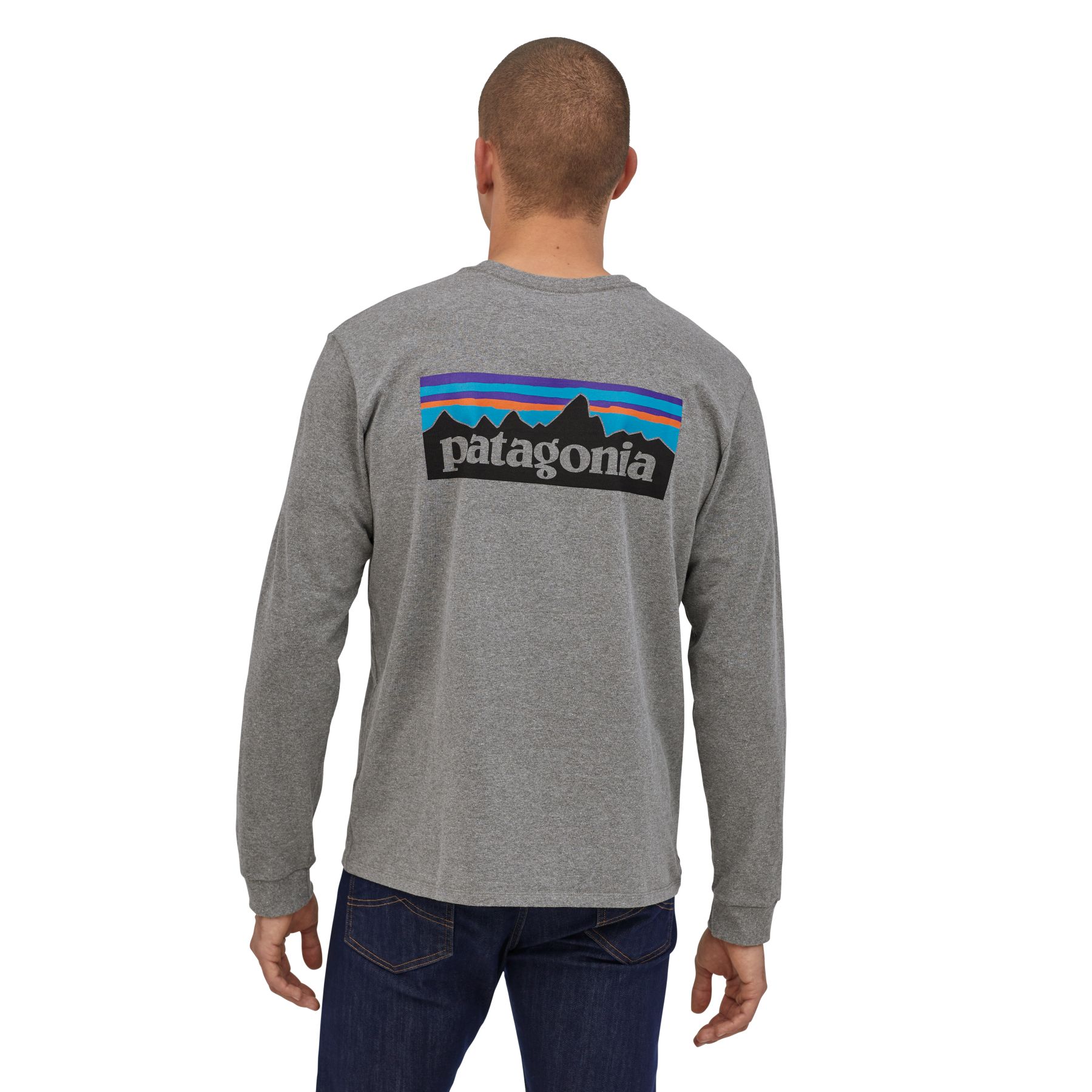 M's L/S P-6 Logo Responsibili-Tee (gravel heather)