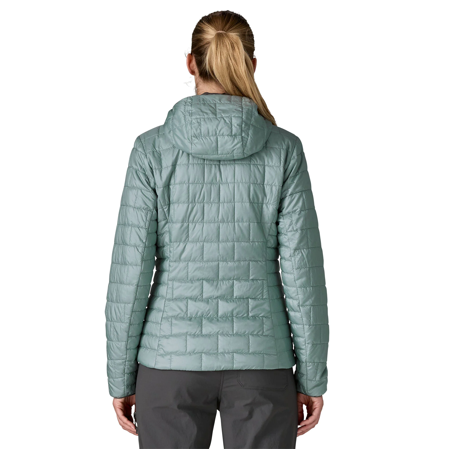 Pufferjacke, Kapuze, Quilted, Hellgrün-blau, Winterouterwear