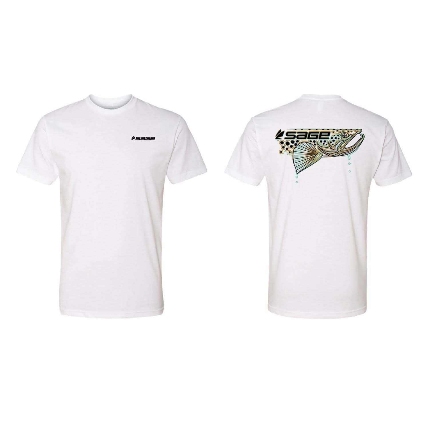 Dripping Fish Tee Trout (white)