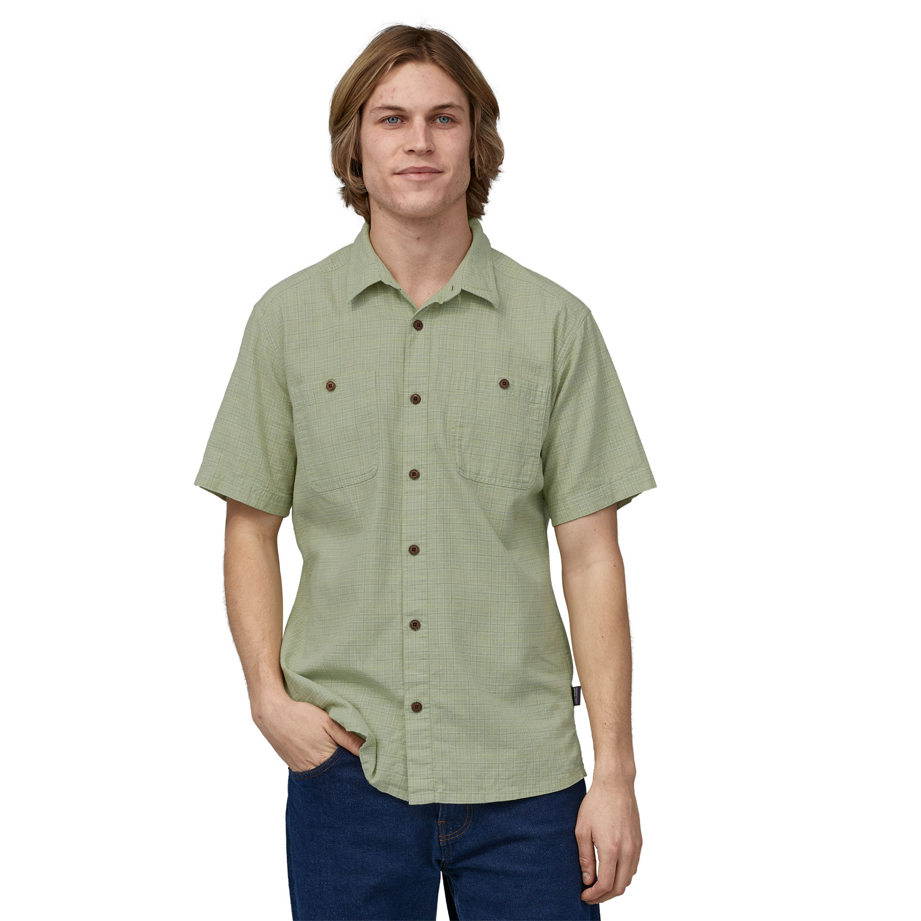 Men's Back Step Shirt (salvia green)