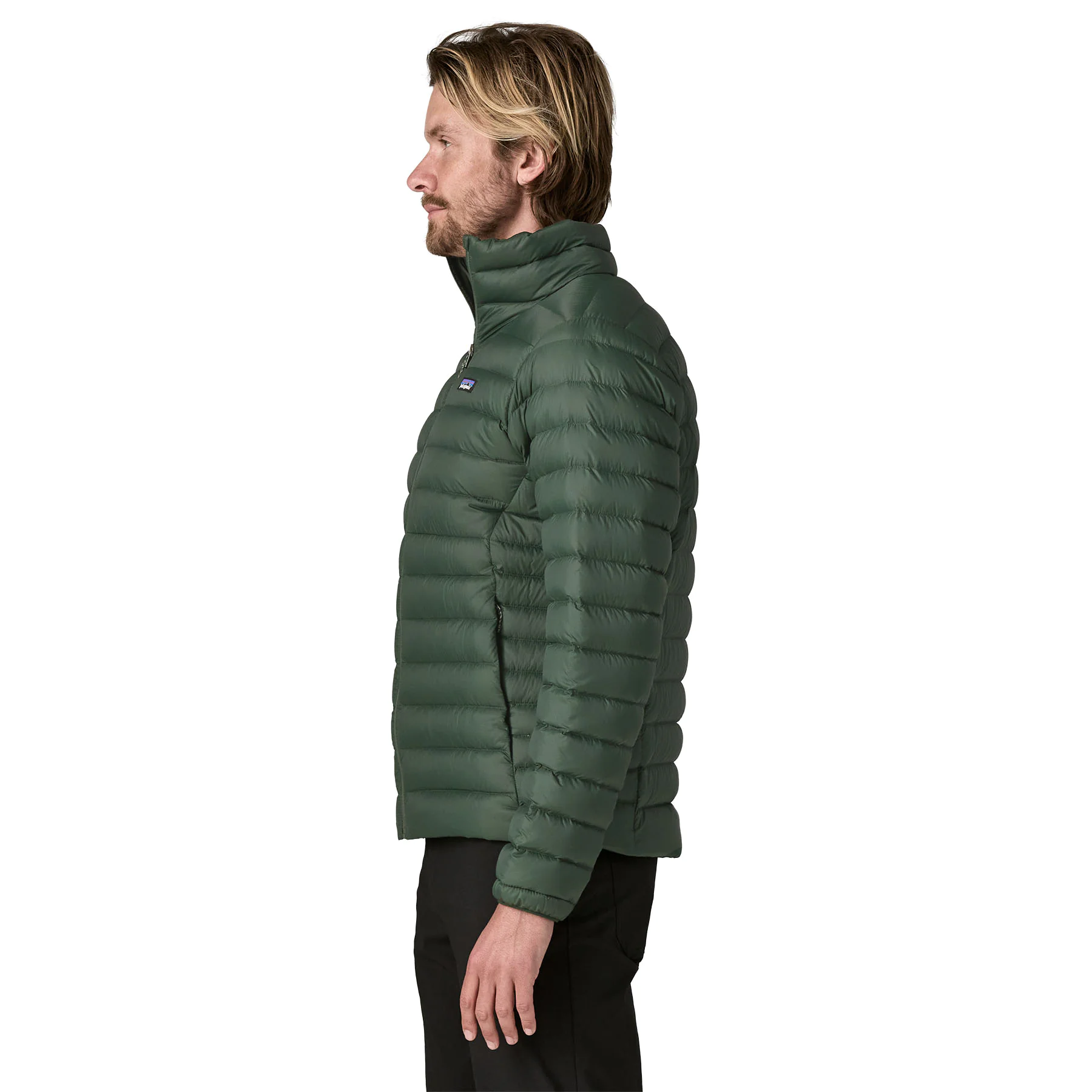 Pufferjacke, Daunenjacke, Grün, Hoher Kragen, Reißverschluss Tasche