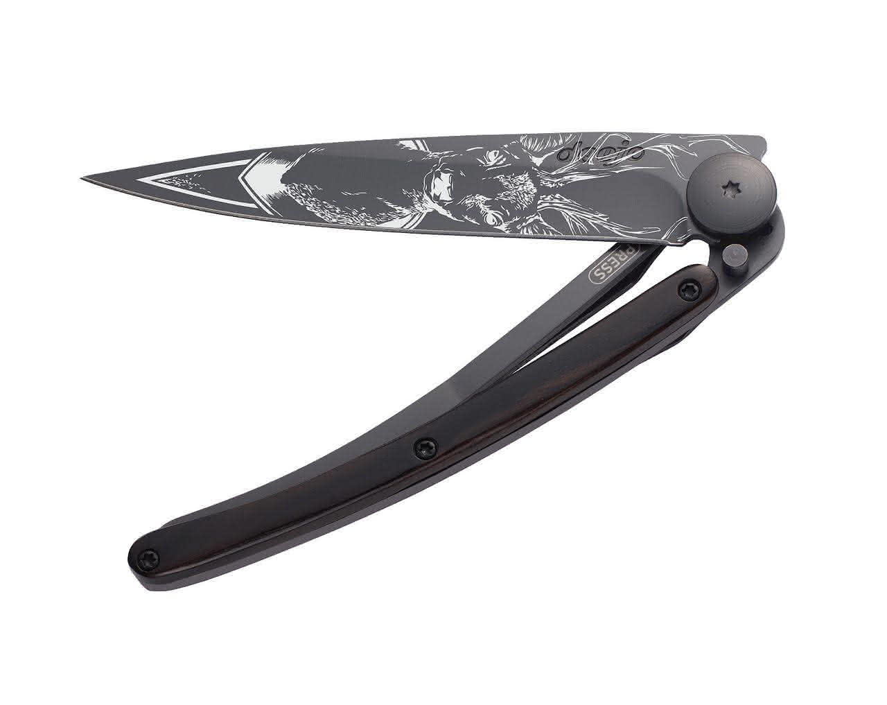 37g Ebony, Tattoo "Stag", Pocket Knife