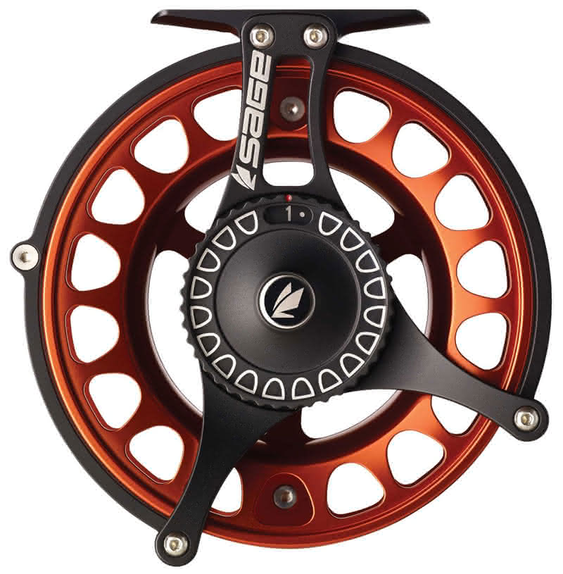 Evoke 10 (stealth/blaze) Fly Reel - right hand retrieve