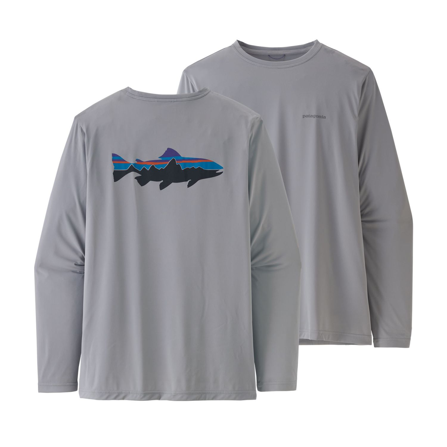Longsleeve Cap Cool Daily Fish Graphic Shirt (fitz roy trout: salt grey)