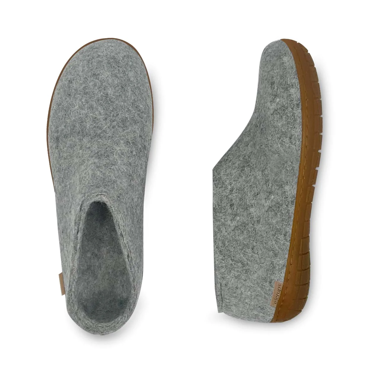 Felt Slippers with Natural Rubber Sole (grey) Felt Slippers with Natural Rubber Sole (grey)