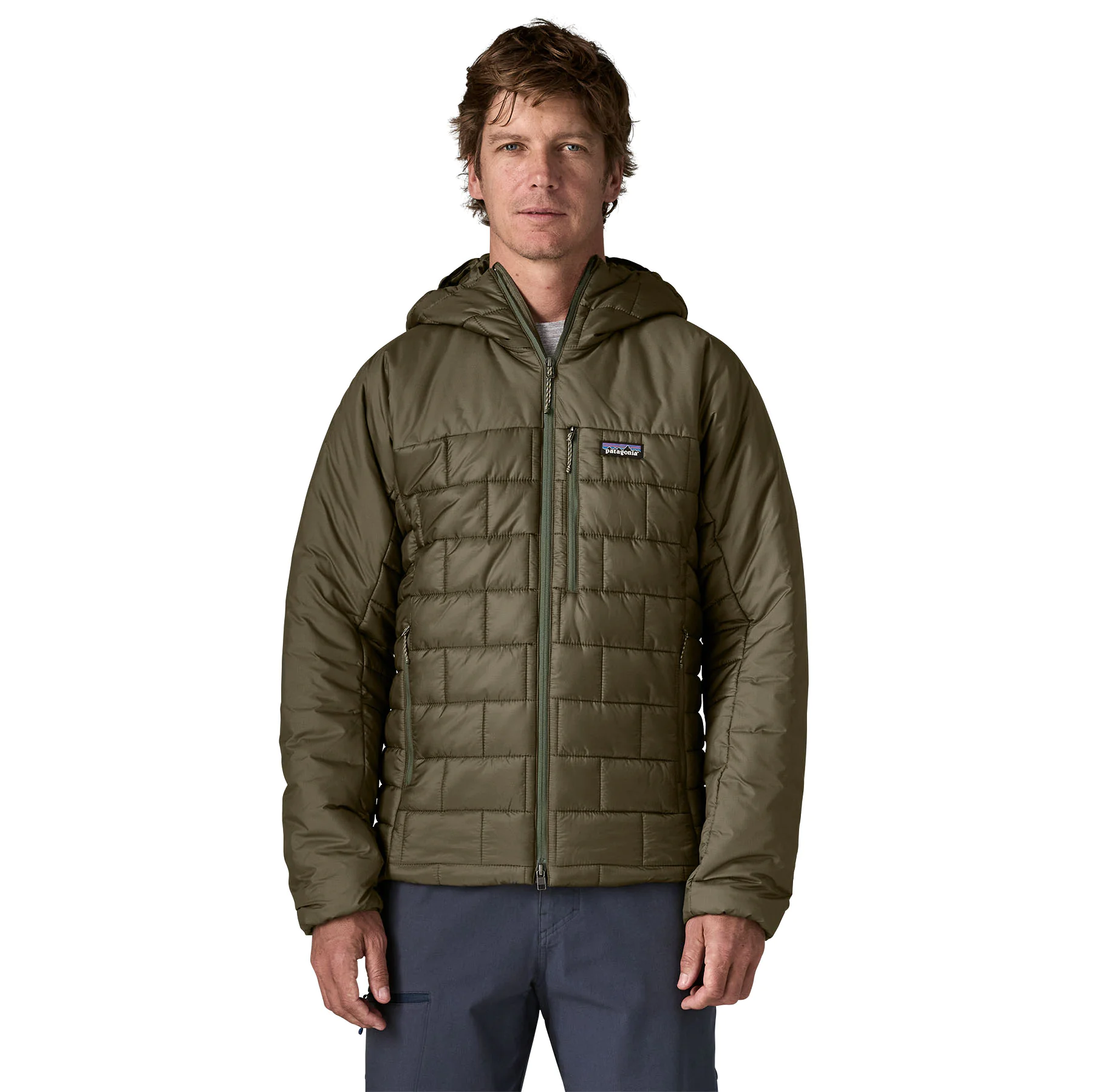 jacke, daunenjacke, hoodie, olivgrün, reißverschluss