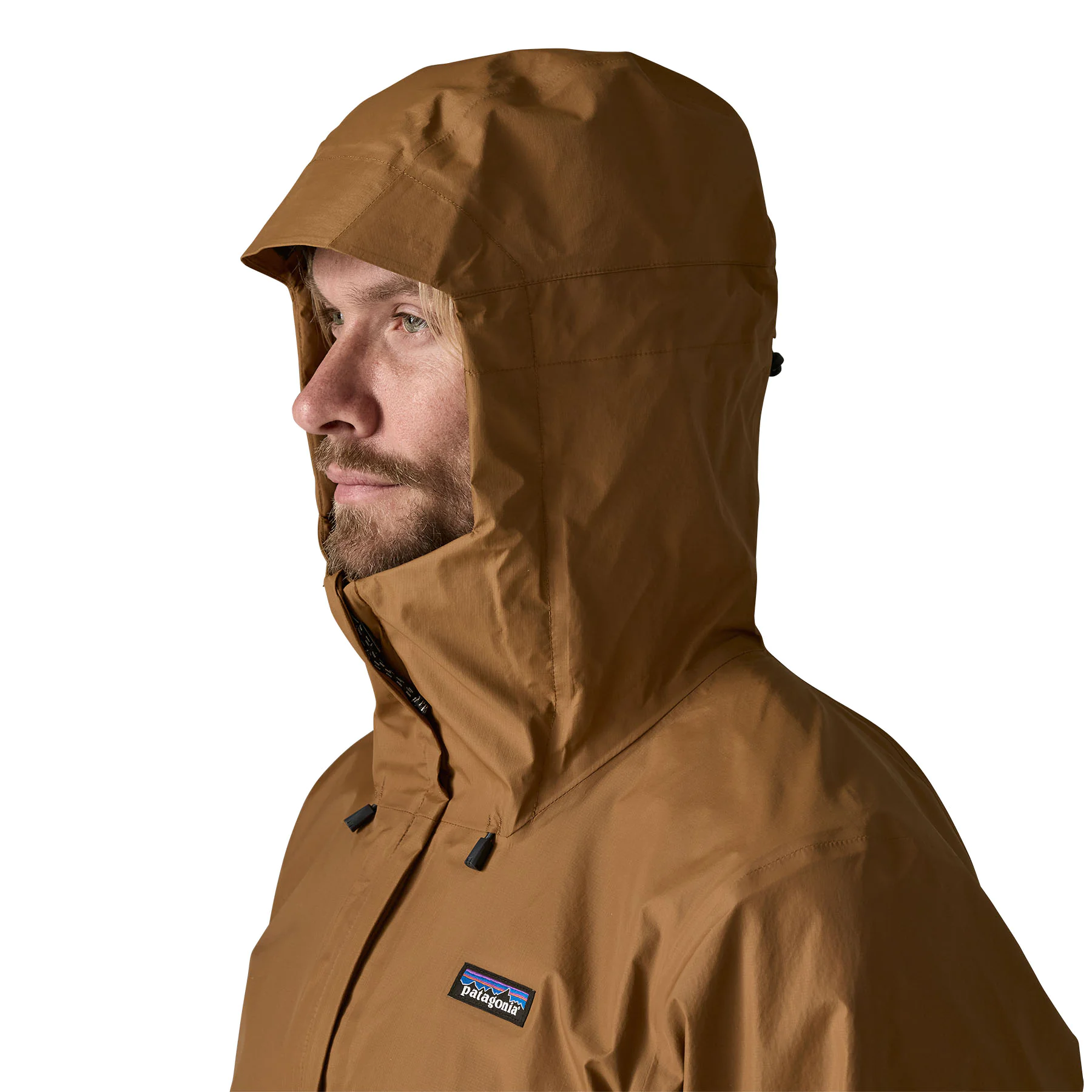 Hoodie jacke, Kapuze Windbreaker, Braune jacke, Patagonia logo, Outdoor Bekleidung